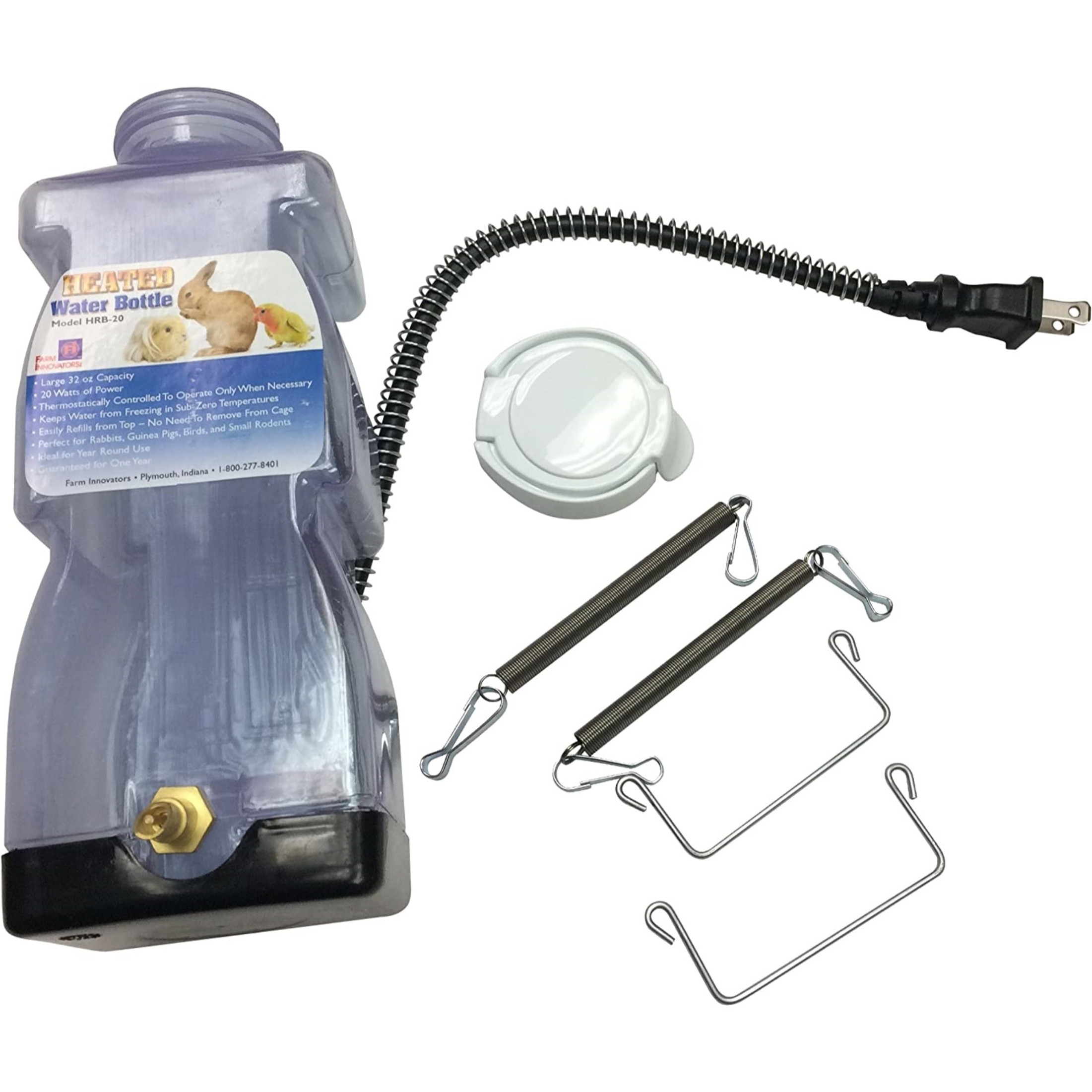 Farm Innovators Model Heated Water Bottle for Rabbits, 32-Ounce, 20-Watt Farm Innovators Model Heated Water Bottle for Rabbits, 32-Ounce, 20-Watt