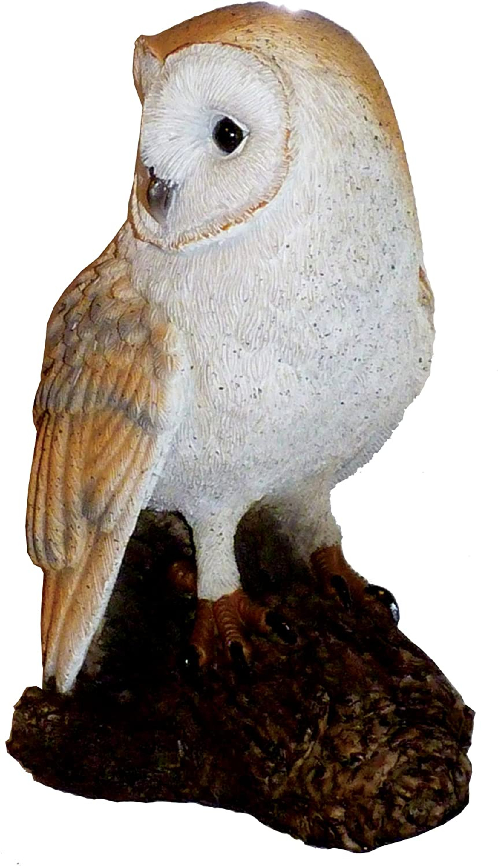 Barn Owl on a Stump by Michael Carr Designs - Outdoor Owl Figurine for gardens, patios and lawns (80050)