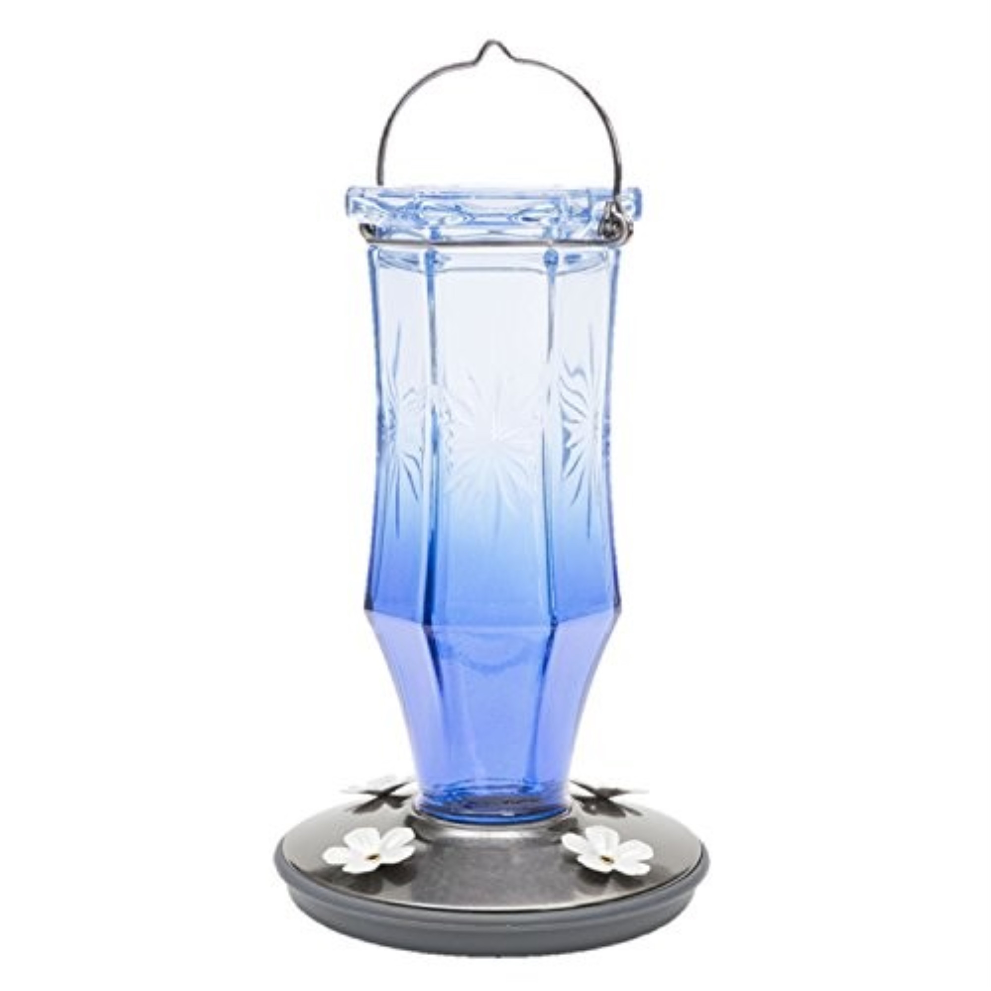 Perky-Pet Starburst Vintage Glass Hummingbird Feeder 8139-2, Blue