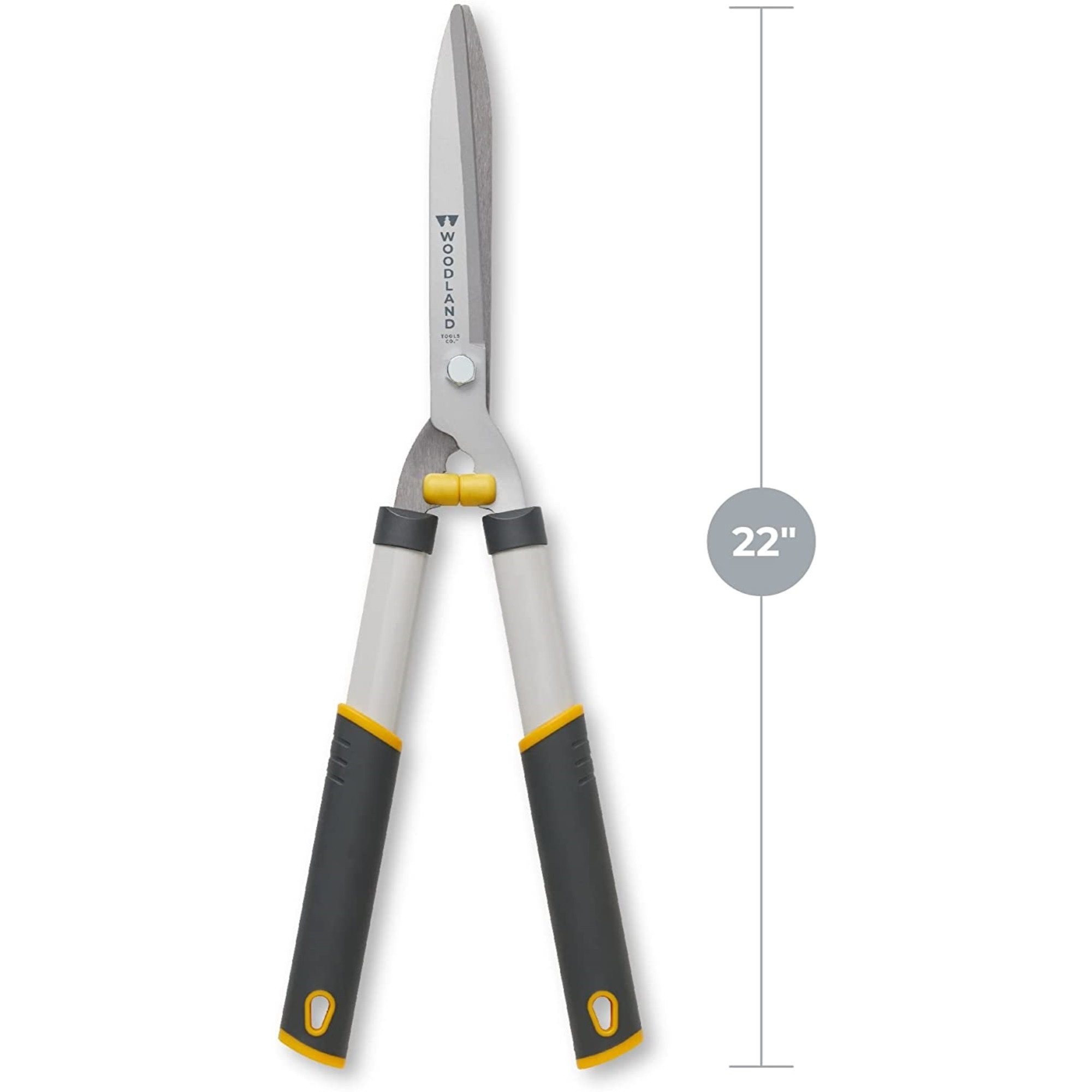 Woodland Tools Carbon Steel Bypass Hedge Shear with Ergonomic Handles, 22"