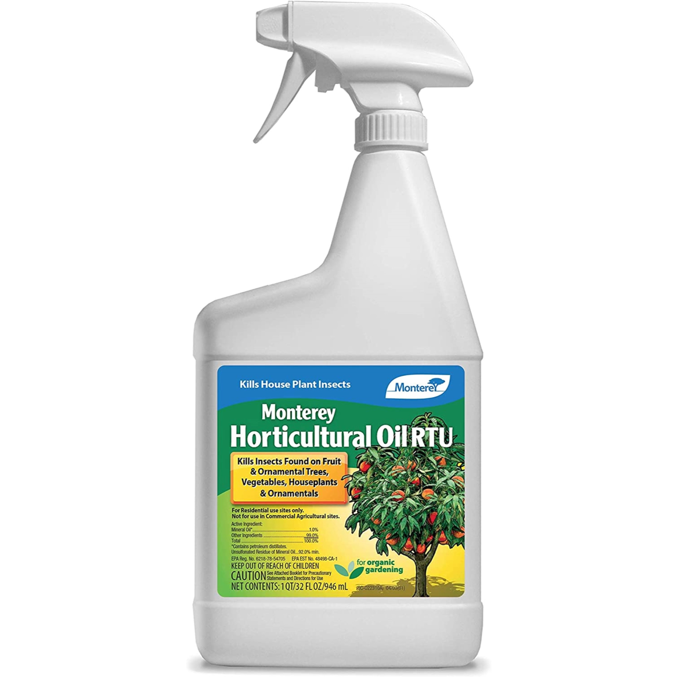 Monterey LG 6302 Ready to Use Horticultural Oil Spray Insecticide/Pesticide Treatment for Control of Insects, 32 oz