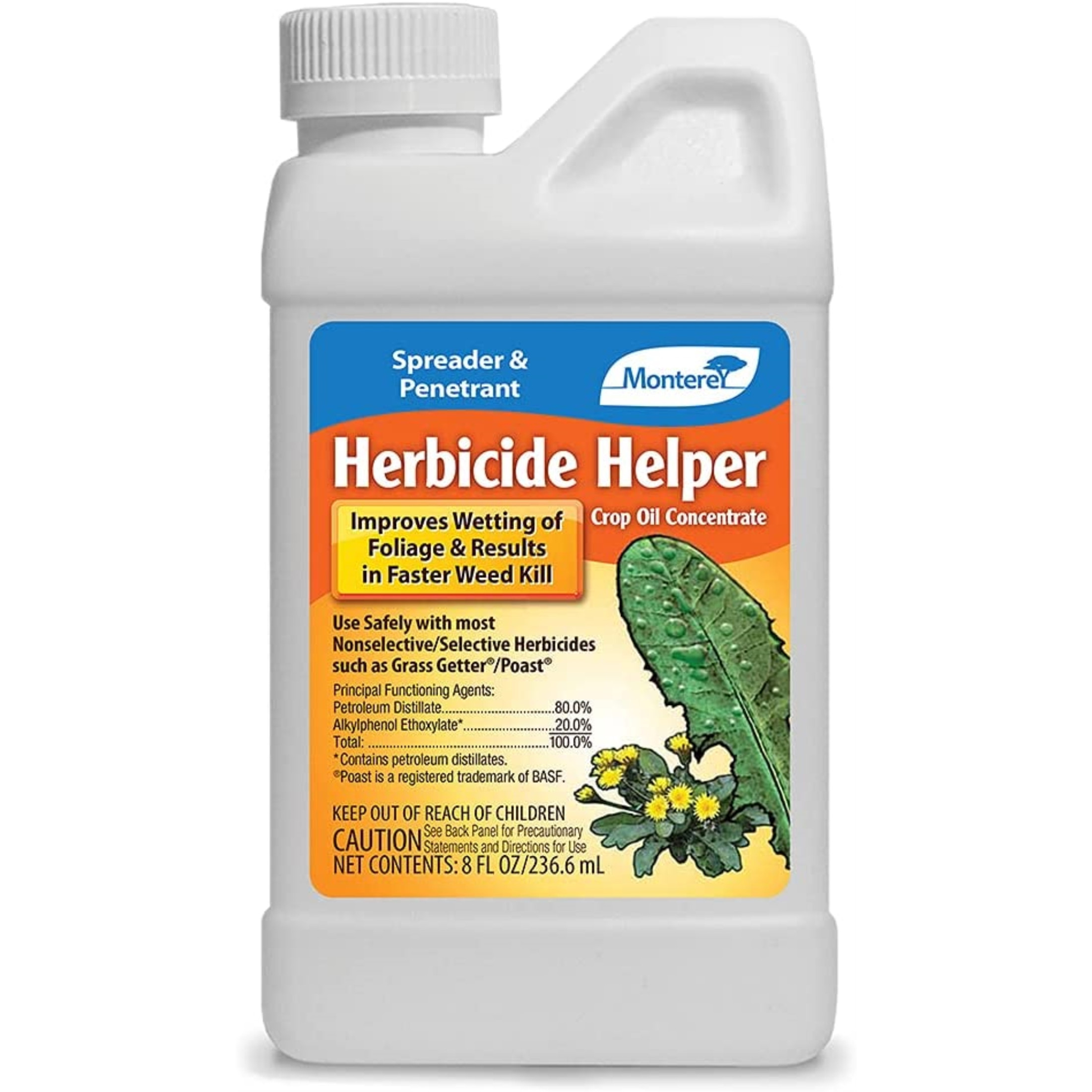 Monterey Herbicide Helper Surfactant Weed Killer Additive, 8 Ounce Concentrate