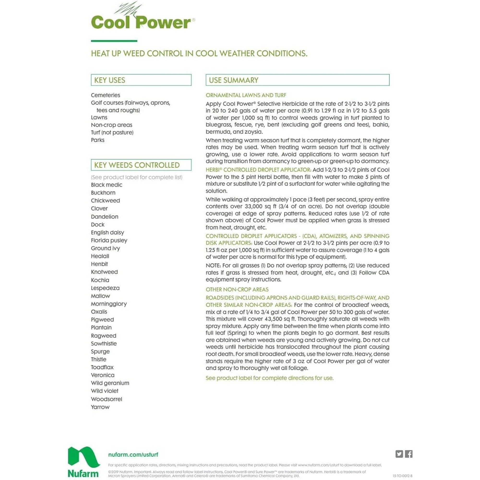 Nufarm Cool Power Selective Herbicide, 32oz Bottle