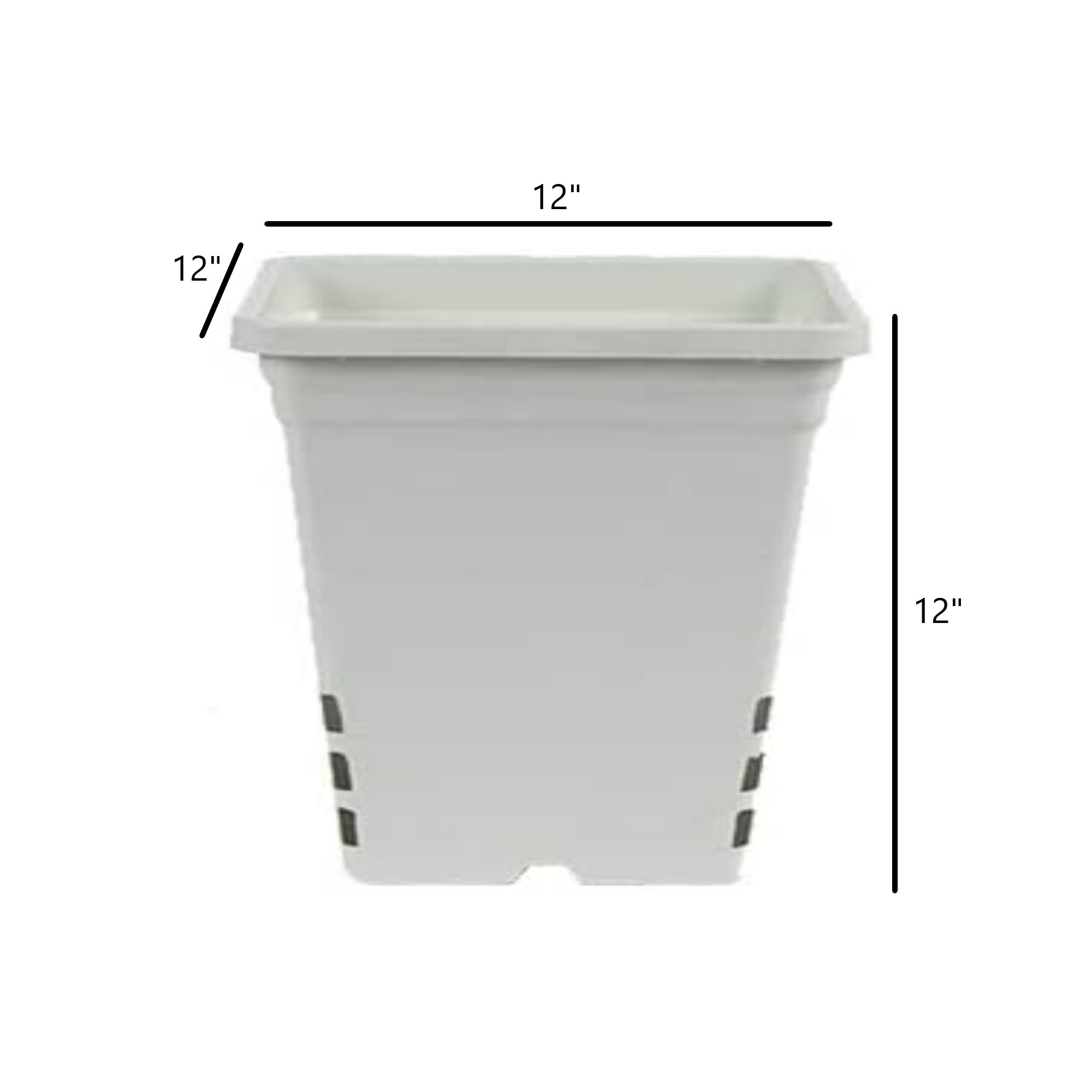 SUNPACK Square Tall Plastic Nursery Pot, White, 12" (Pack of 1)