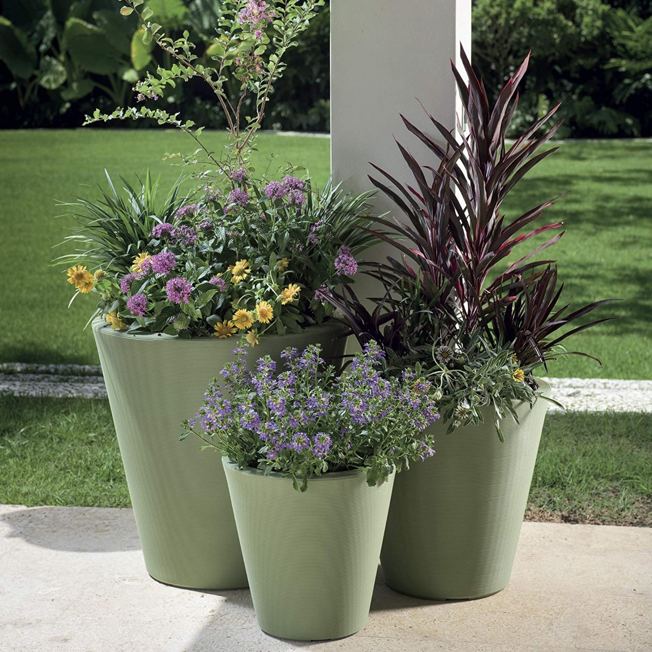 Crescent Garden Polyethylene Madison Planter, Double-Walled Plant Pot