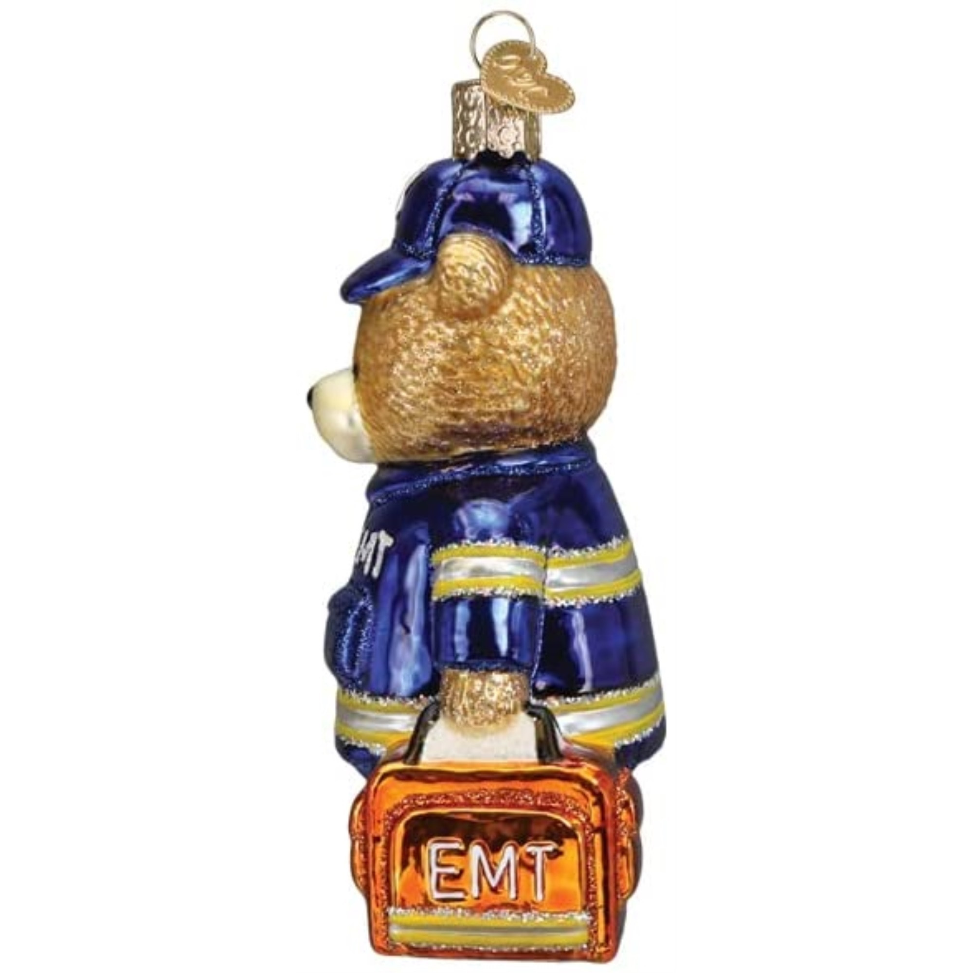 Old World Christmas Blown Glass Ornament for Christmas Tree, EMT Teddy Bear