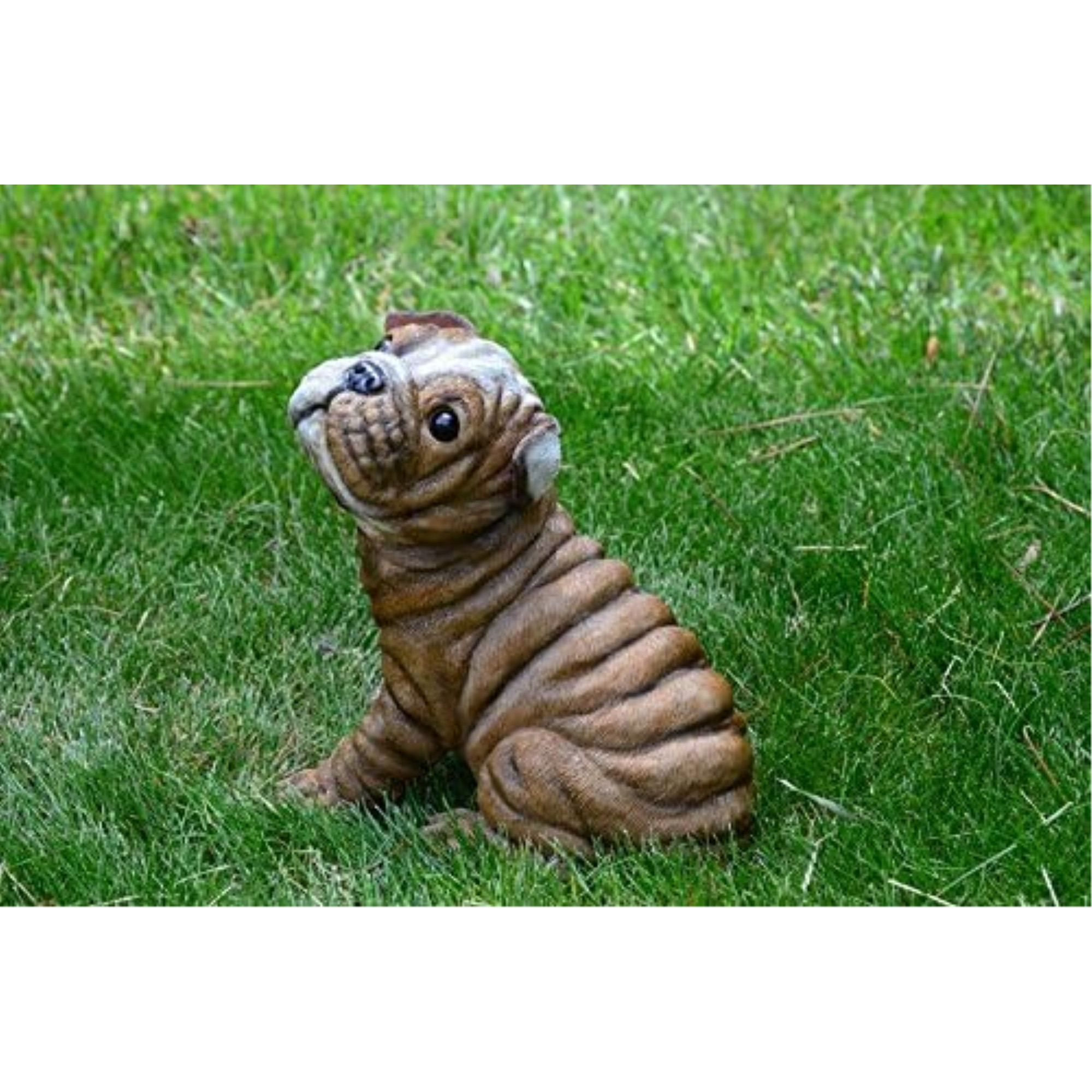Michael Carr Designs Resin Figurine for Garden, Patio and Lawns, Bully-Bulldog Puppy Statue, Medium