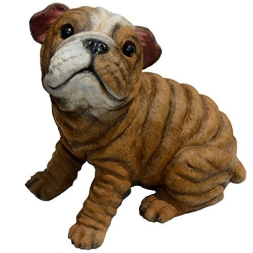Michael Carr Designs Puppy Love Collection, Outdoor Resin Statue Figurine — Bulldog Puppy, 6.5” H