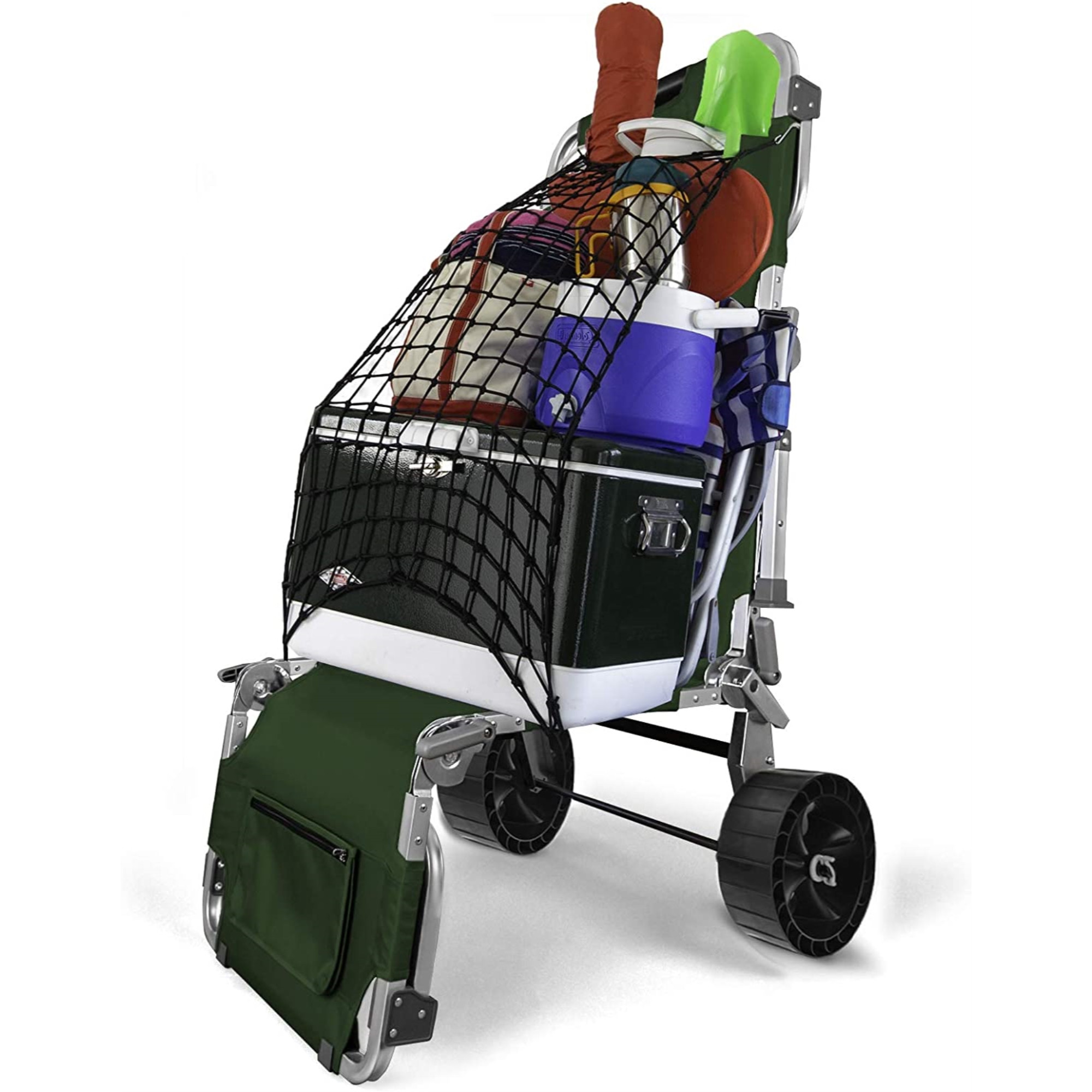 The Wanderr by OME Gear- 5 in 1 Transformable Unit, Hauling Cart, Beach Chair, Camp Chair, Reclinable Lounger, and Camping Cot, Evergreen