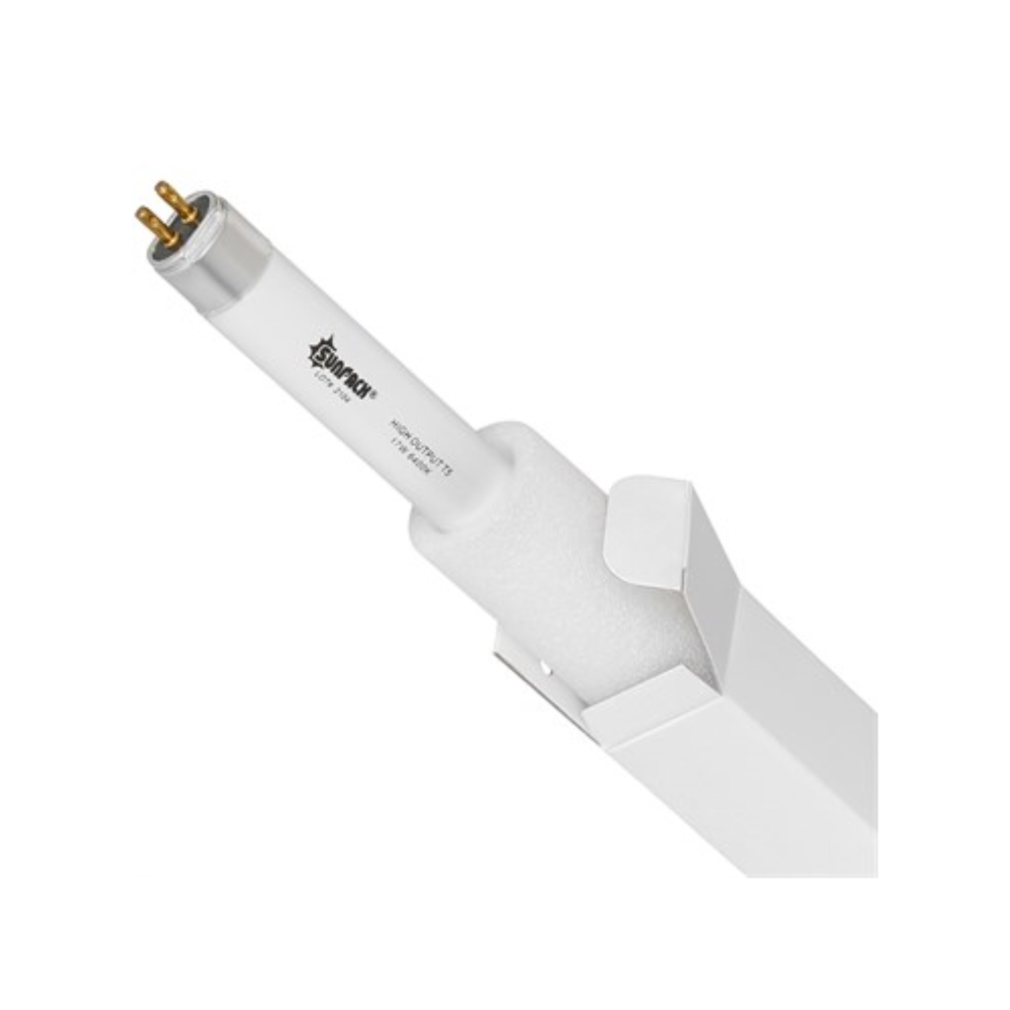 SUNPACK High Output T5HO 17W 6400K Strip Grow Light Replacement Bulb, White, 18"