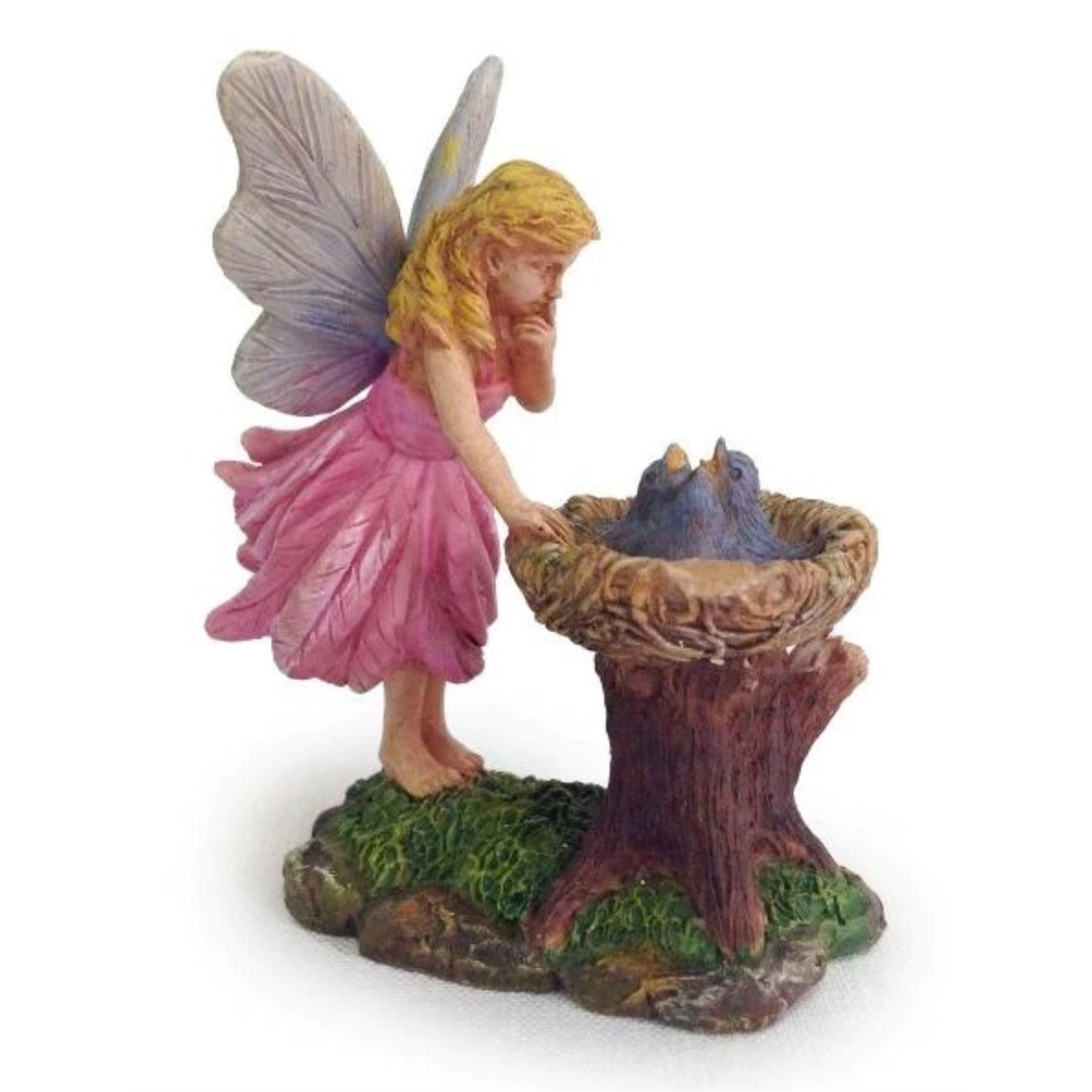Marshall Home & Garden Fairy Garden Woodland Knoll Collection, Blue Bird Nest