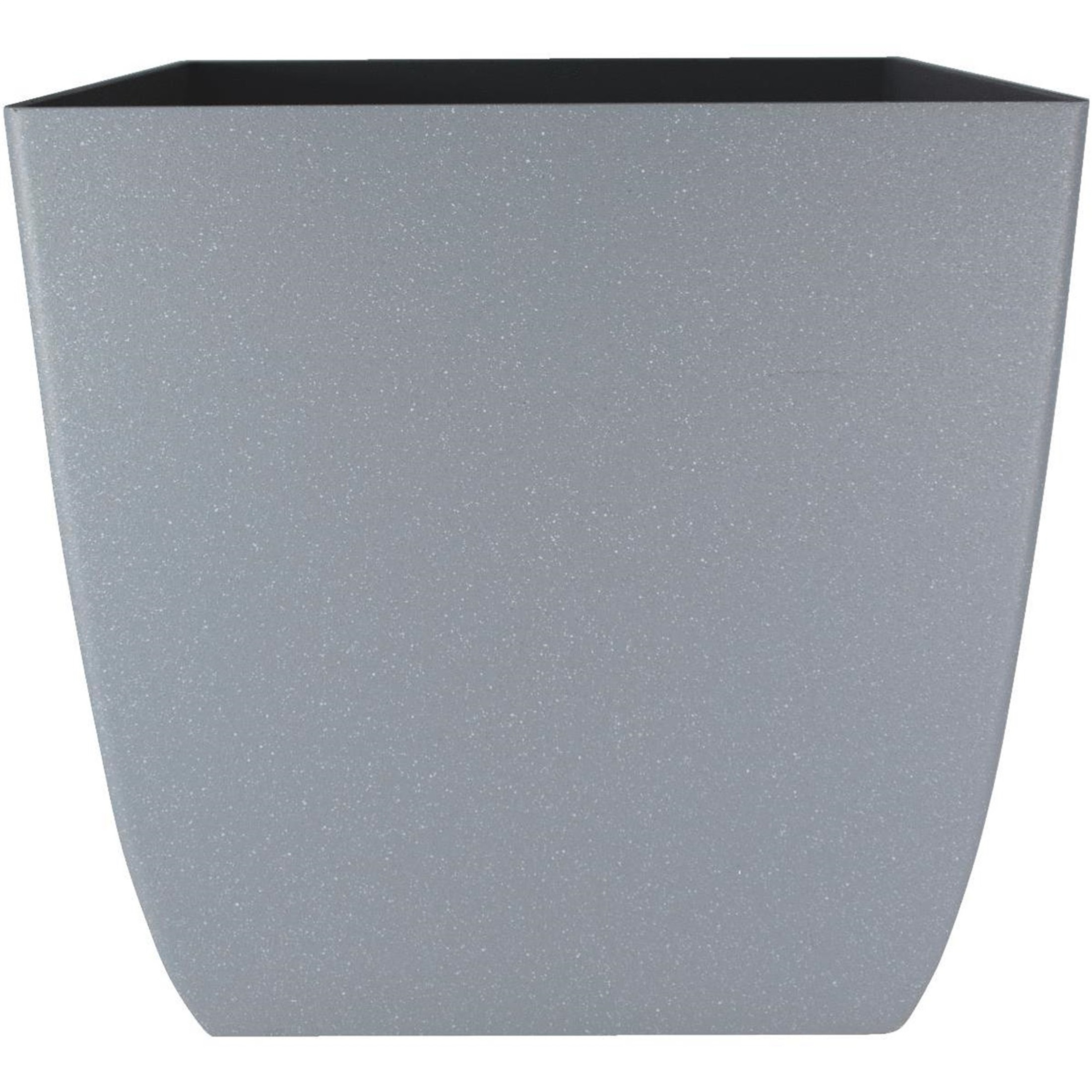 The HC Companies Santa Fe Square Plastic Planter, Pebble Gray