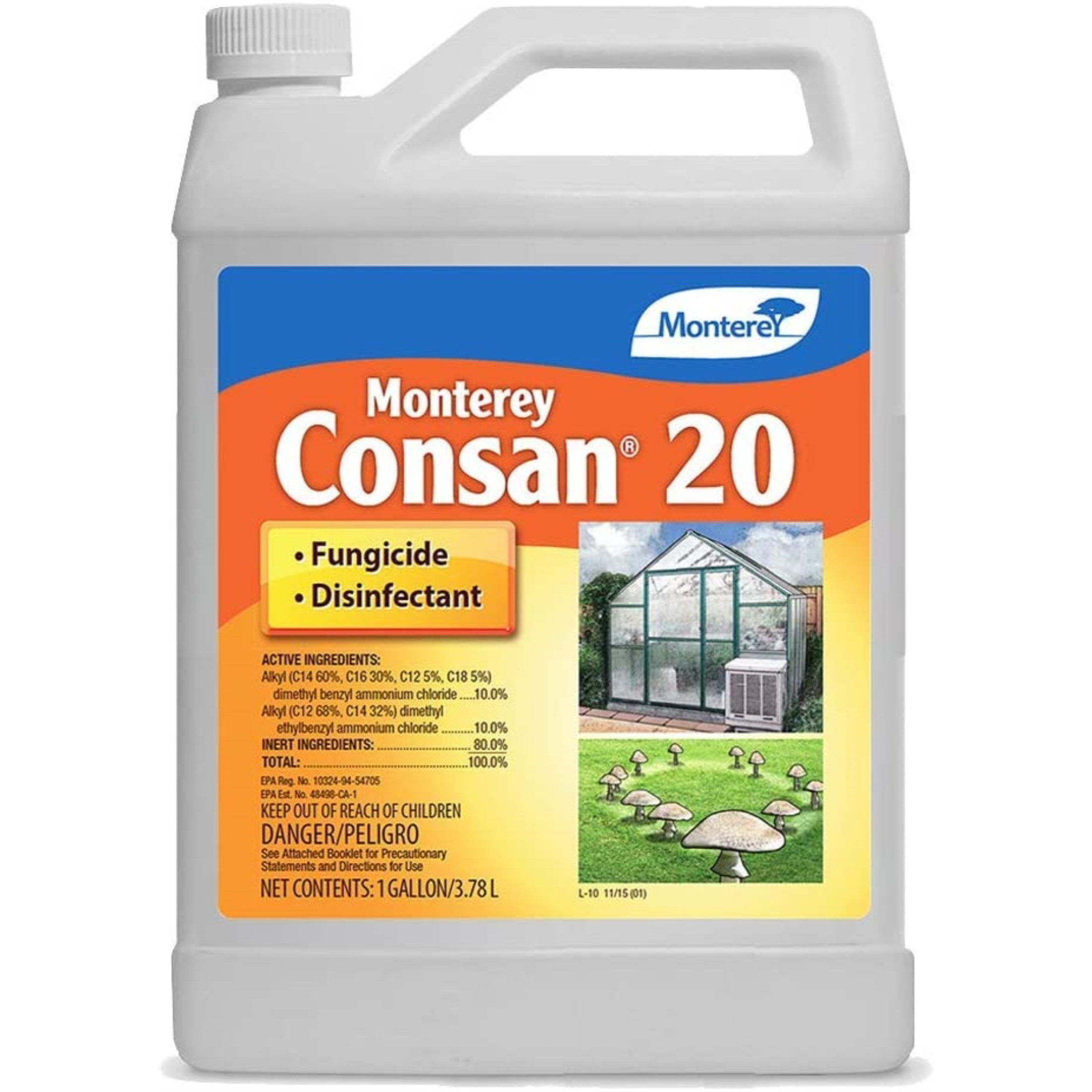 Monterey Consan 20 Concentrate Fungicide Disinfectant, 1 Gal, Clear