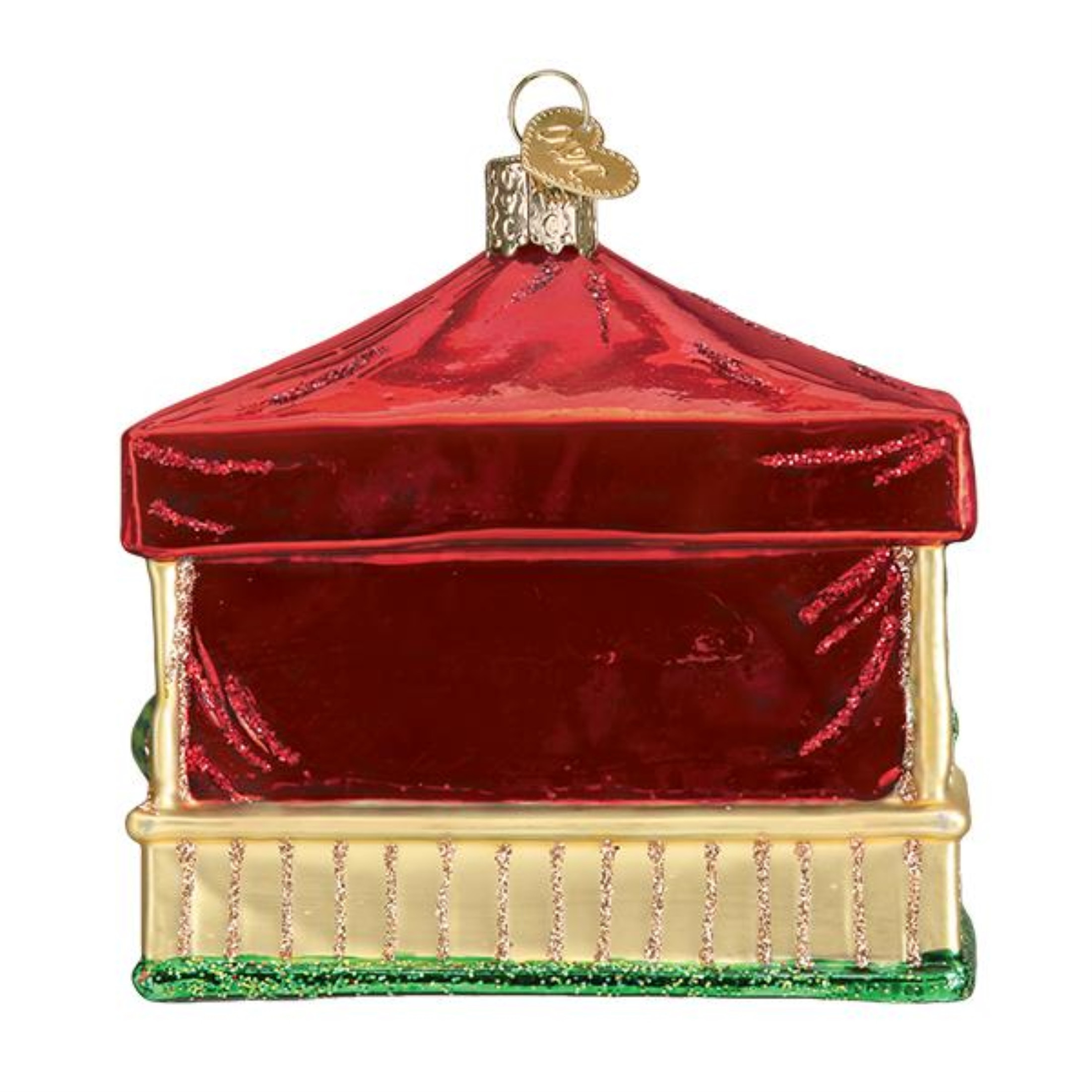 Old World Christmas Glass Blown Christmas Ornament, Farmer's Market Stand (With OWC Gift Box)