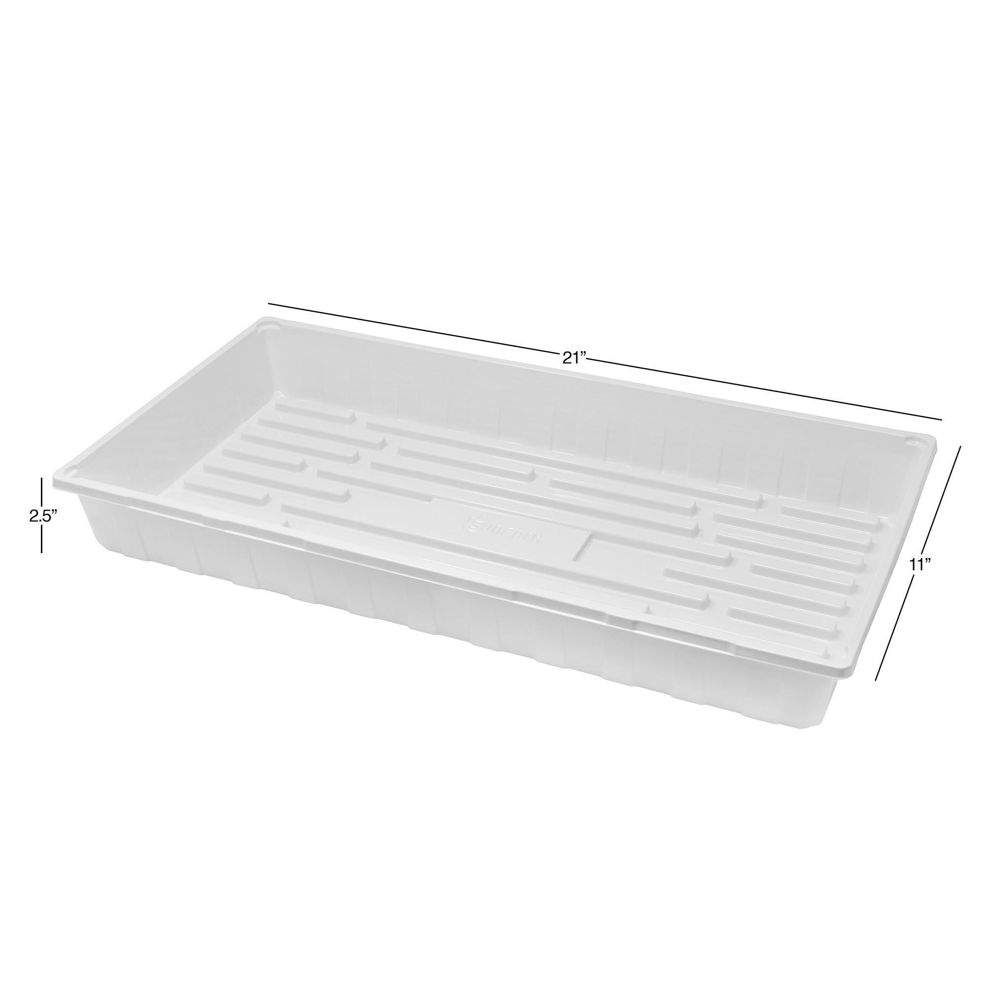 SUNPACK 10" x 20" Plastic Seed Starting Tray, White, 2.5"