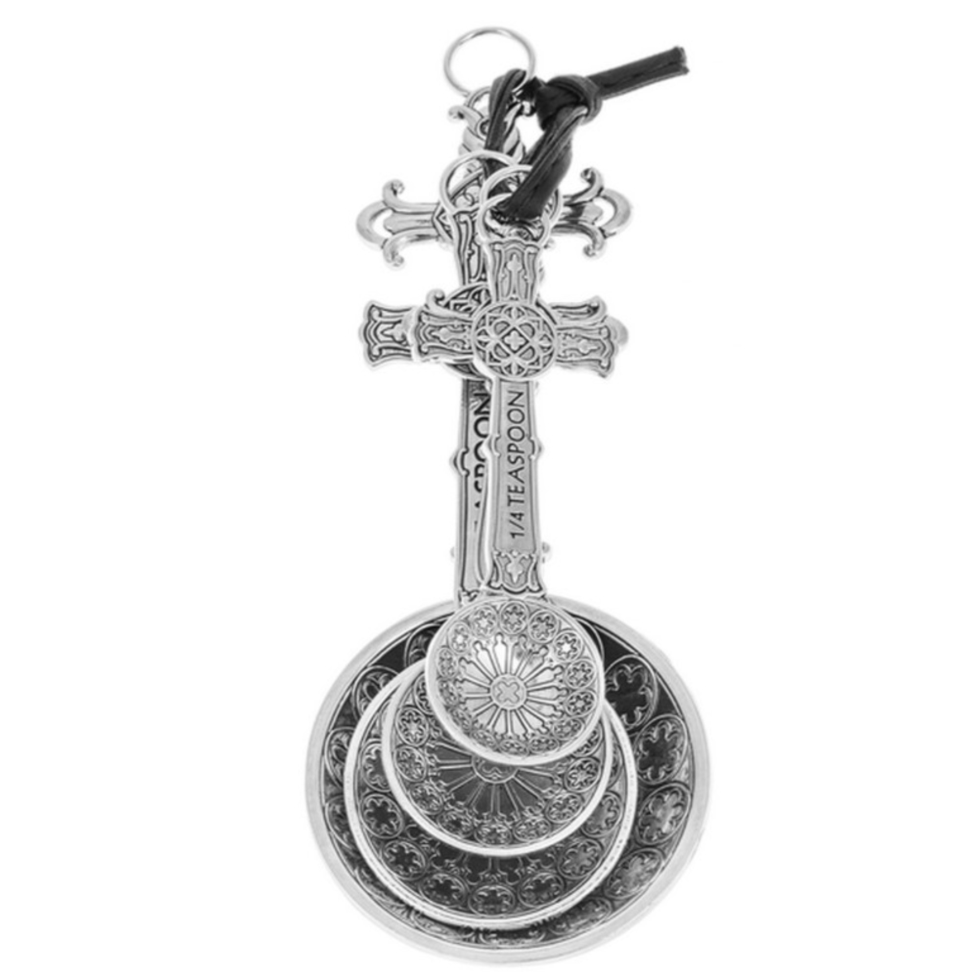 Ganz 4-Piece Zinc Alloy Measuring Spoon Set For Kitchen, Crosses