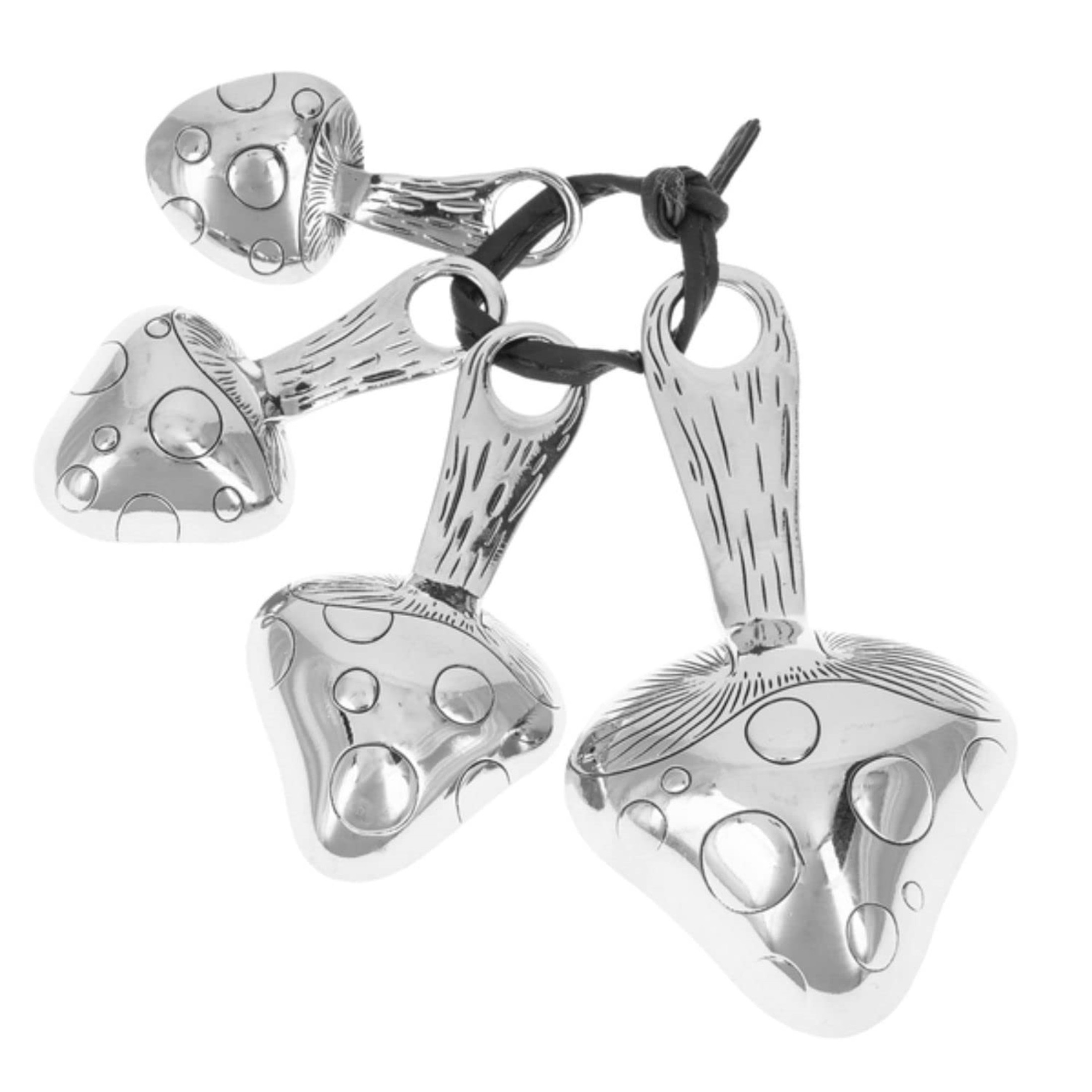 Ganz 4-Piece Zinc Alloy Measuring Spoon Set For Kitchen, Polka Dot Mushrooms Ganz 4-Piece Zinc Alloy Measuring Spoon Set For Kitchen, Polka Dot Mushrooms