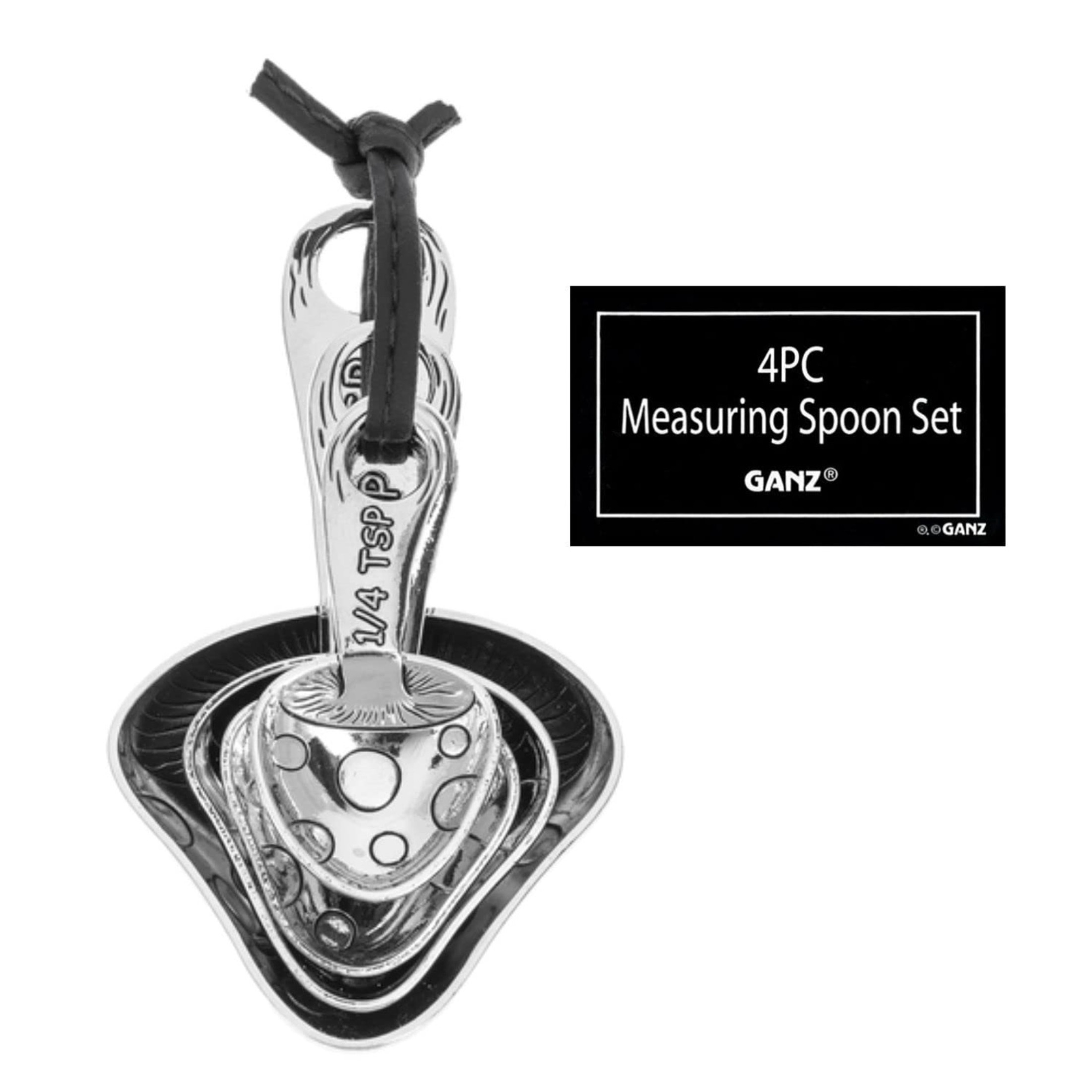 Ganz 4-Piece Zinc Alloy Measuring Spoon Set For Kitchen, Polka Dot Mushrooms Ganz 4-Piece Zinc Alloy Measuring Spoon Set For Kitchen, Polka Dot Mushrooms