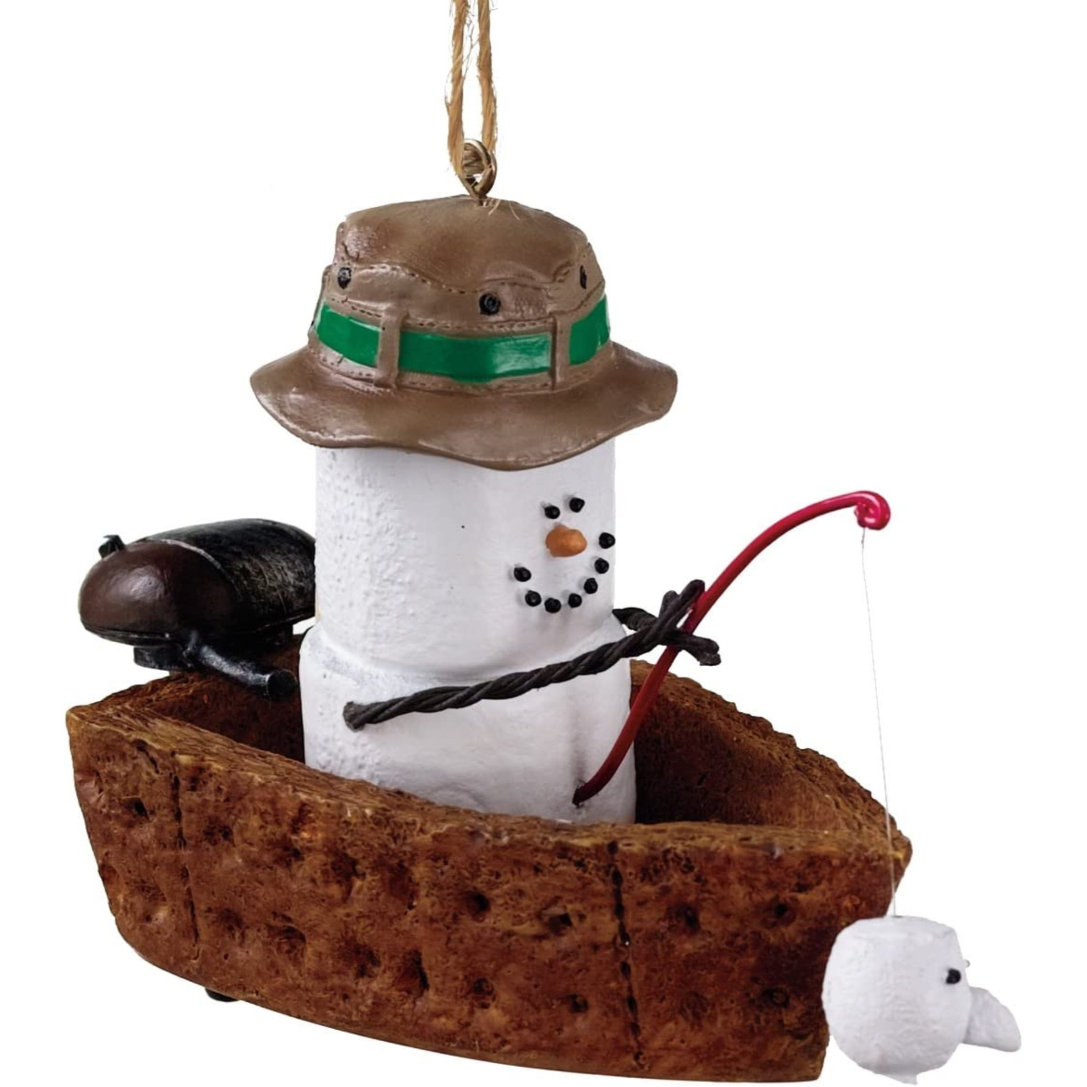 Ganz S'mores Resin Holiday Ornament, Fishing in a Boat