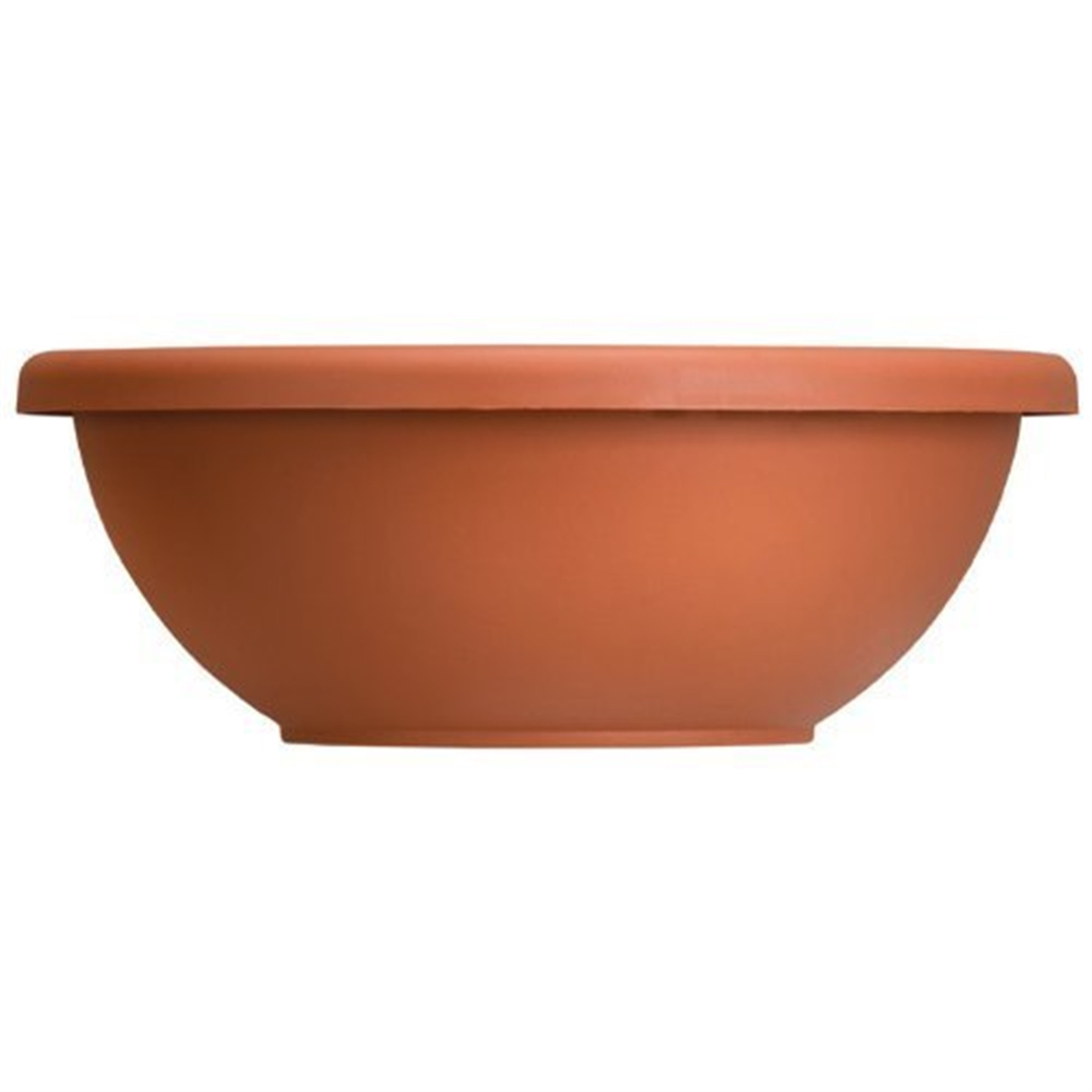The HC Companies Garden Bowl with Removable Drain Plugs, Clay Color, 14in