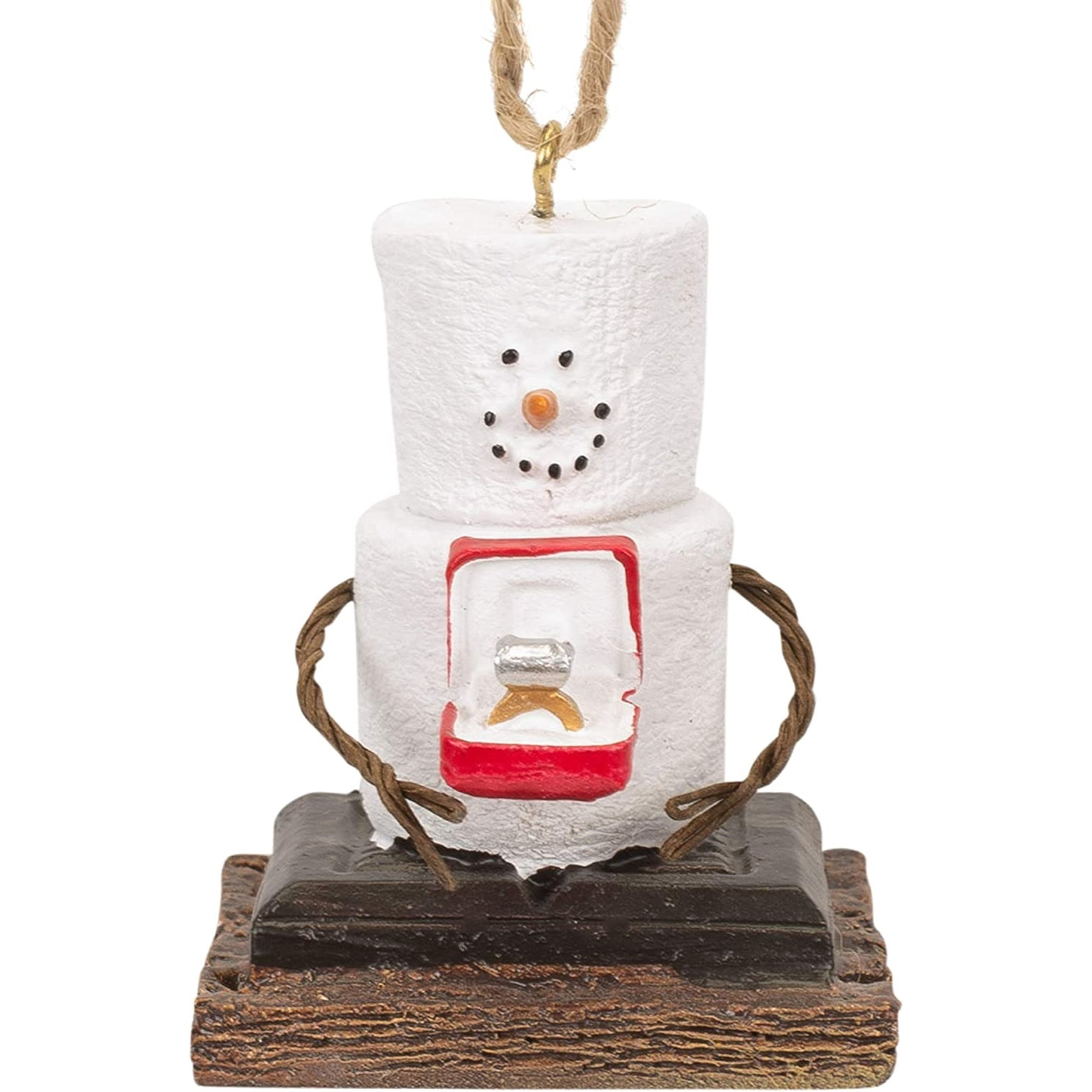 Ganz S'mores Resin Holiday Ornament, Engaged Snowman