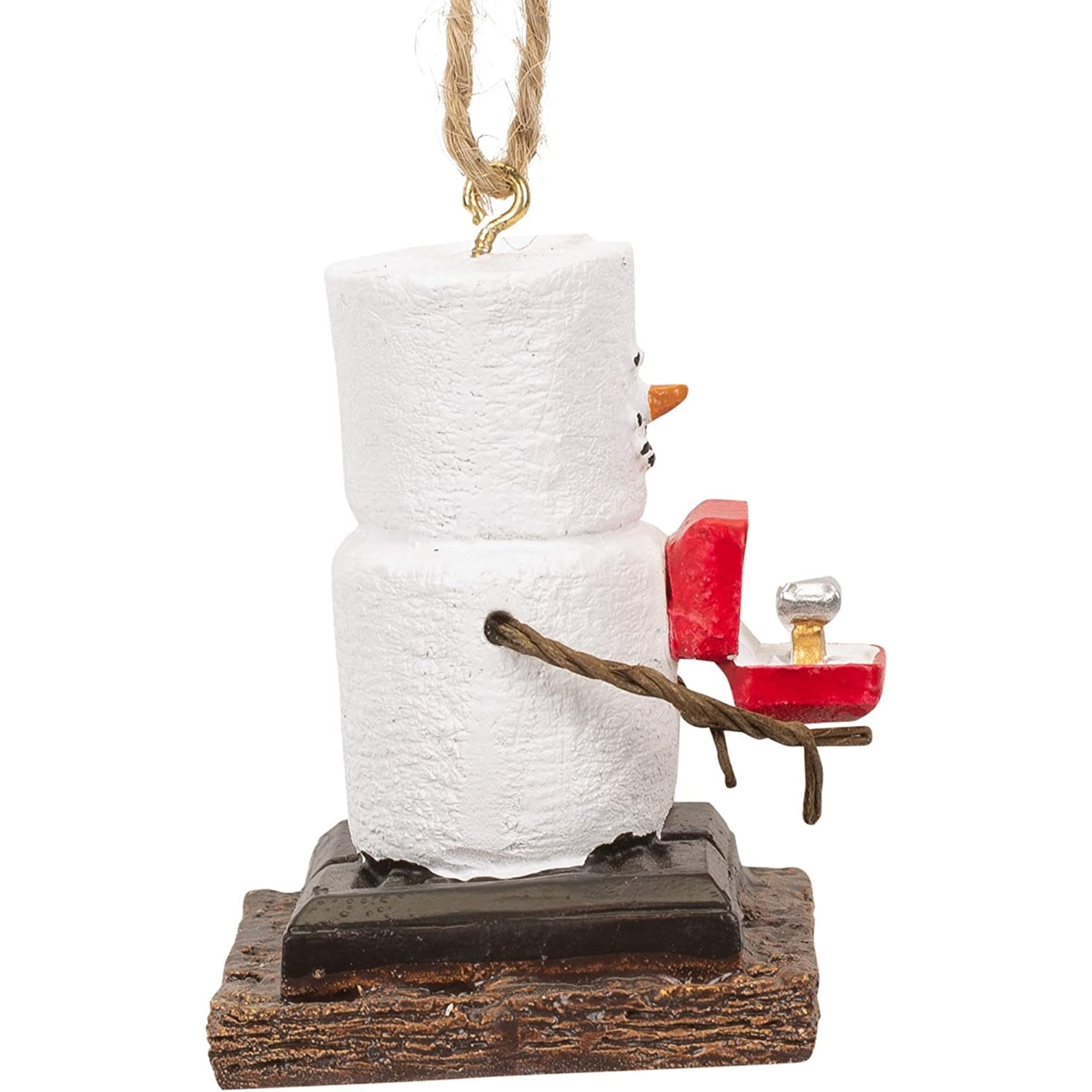 Ganz S'mores Resin Holiday Ornament, Engaged Snowman