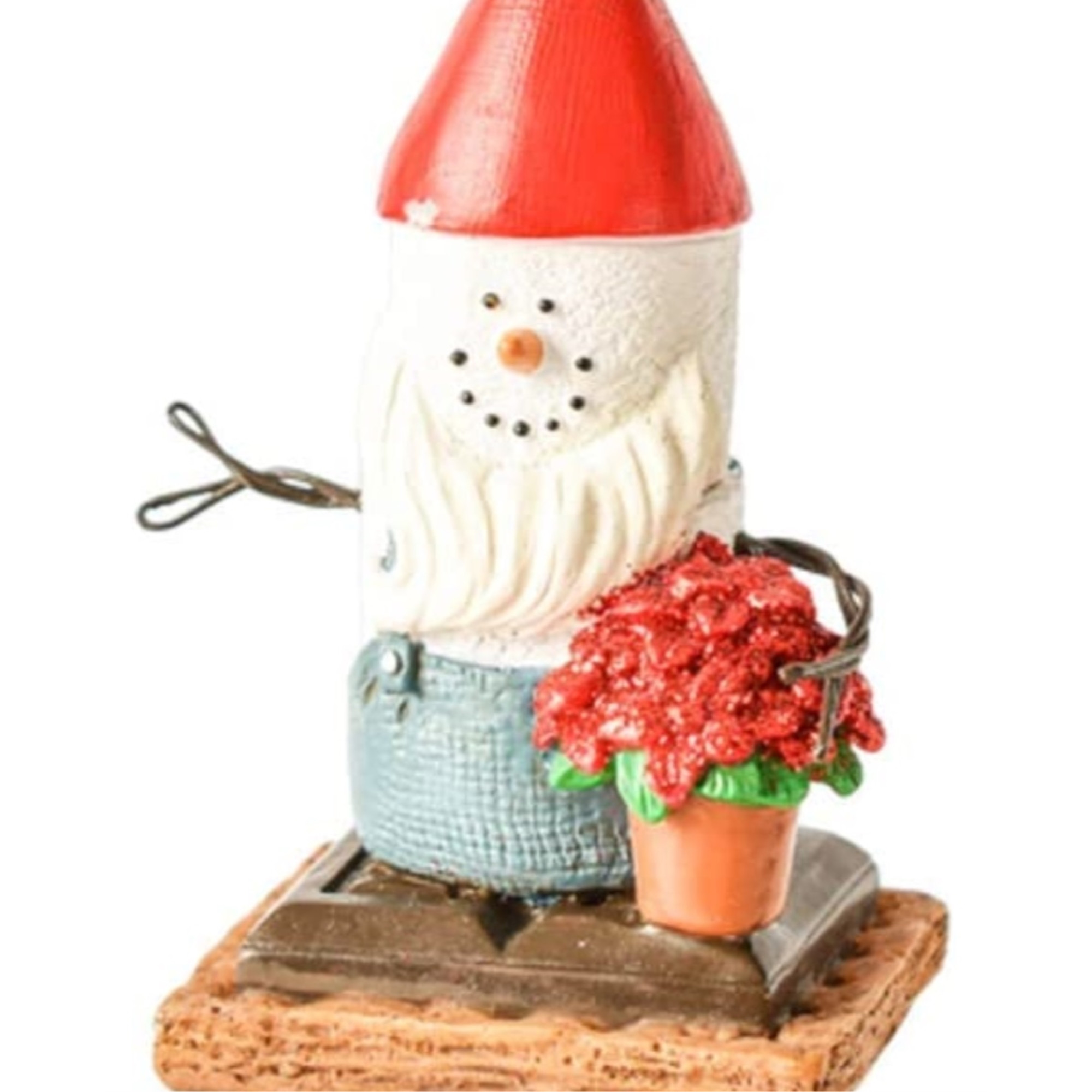 Ganz Resin Ornament for Christmas Tree, S’mores Snowman Gnome with Flowers