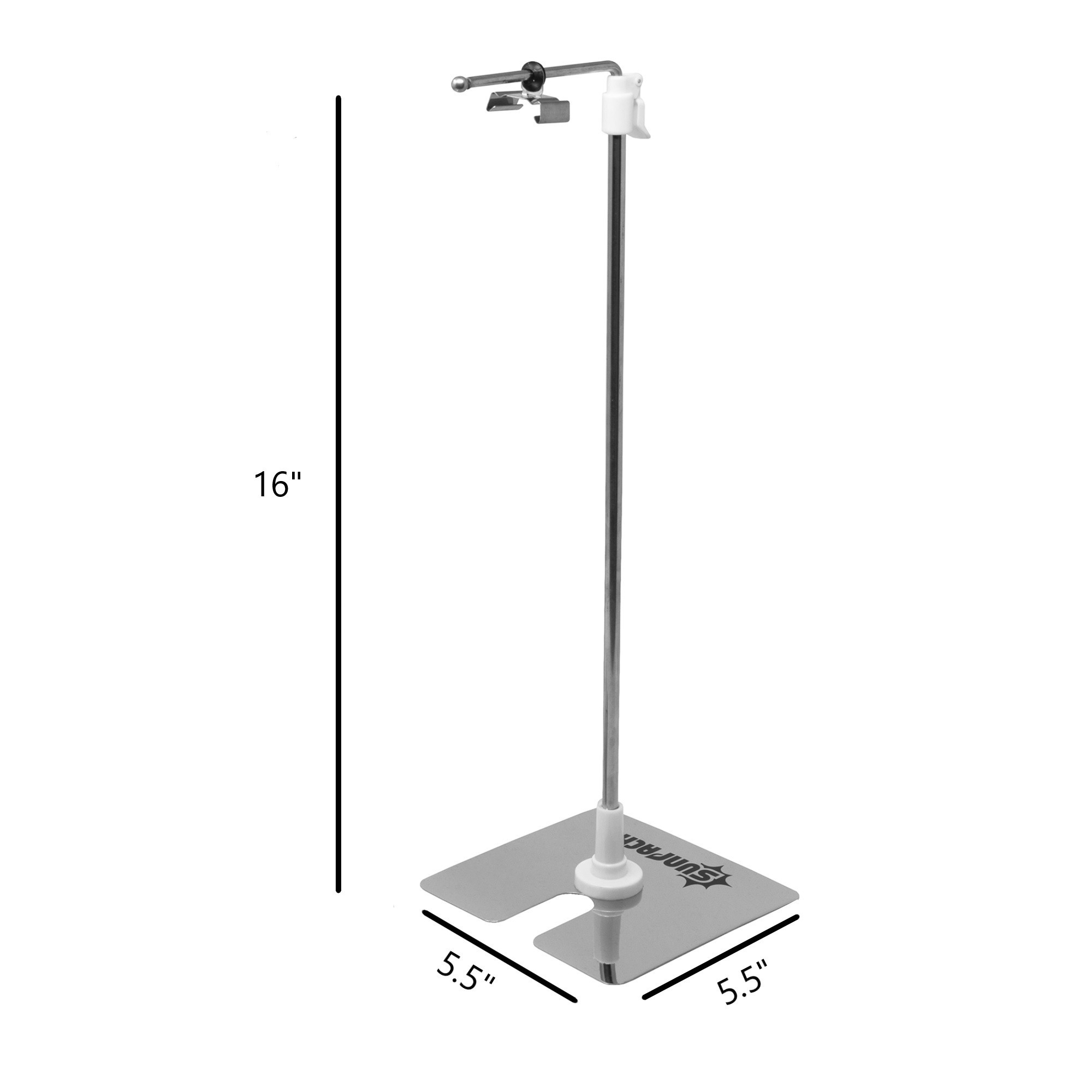 SUNPACK Single Mini Metal Light Stand, Silver, 16in (Pack of 2)