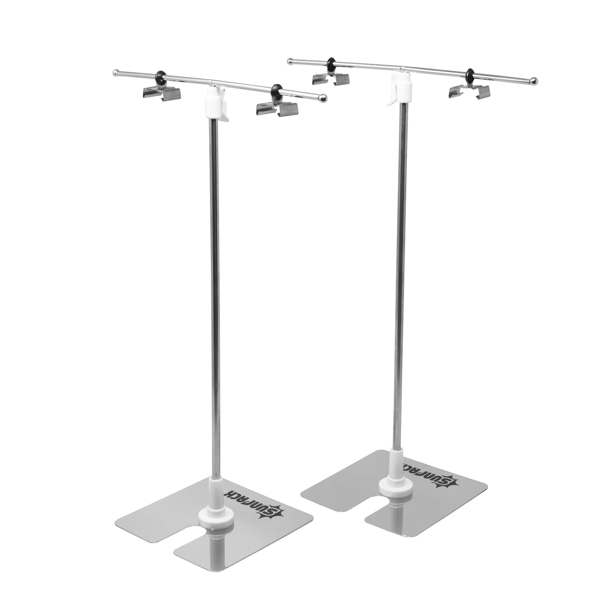 SUNPACK Double Mini Metal Light Stand, Silver, 16in (Pack of 2)