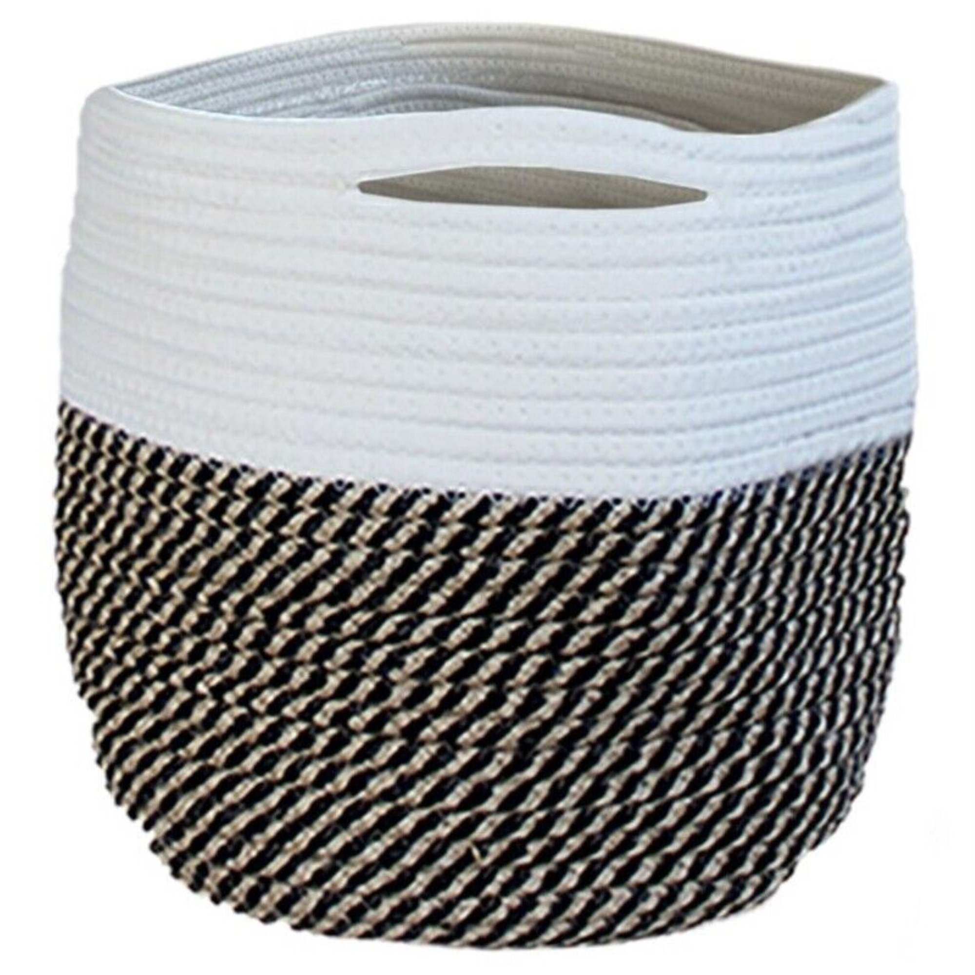 Bloem BloemBagz Round Fabric Planter Bag with Handles and Liner, Black/White