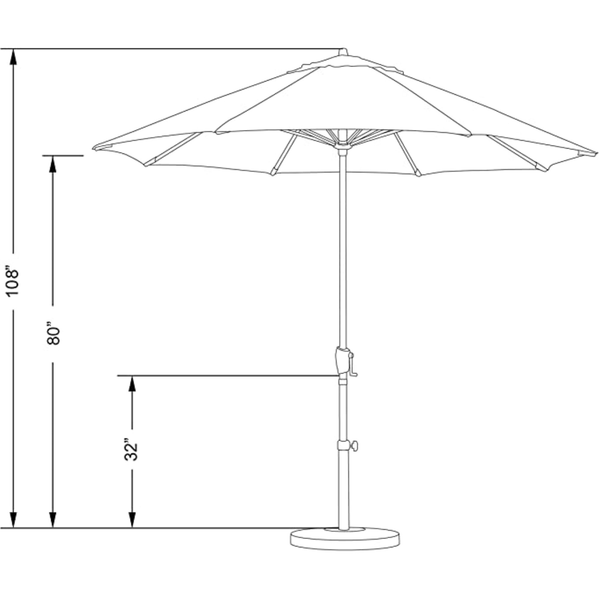 California Umbrella Aluminum Olefin Crank Open Patio Umbrella