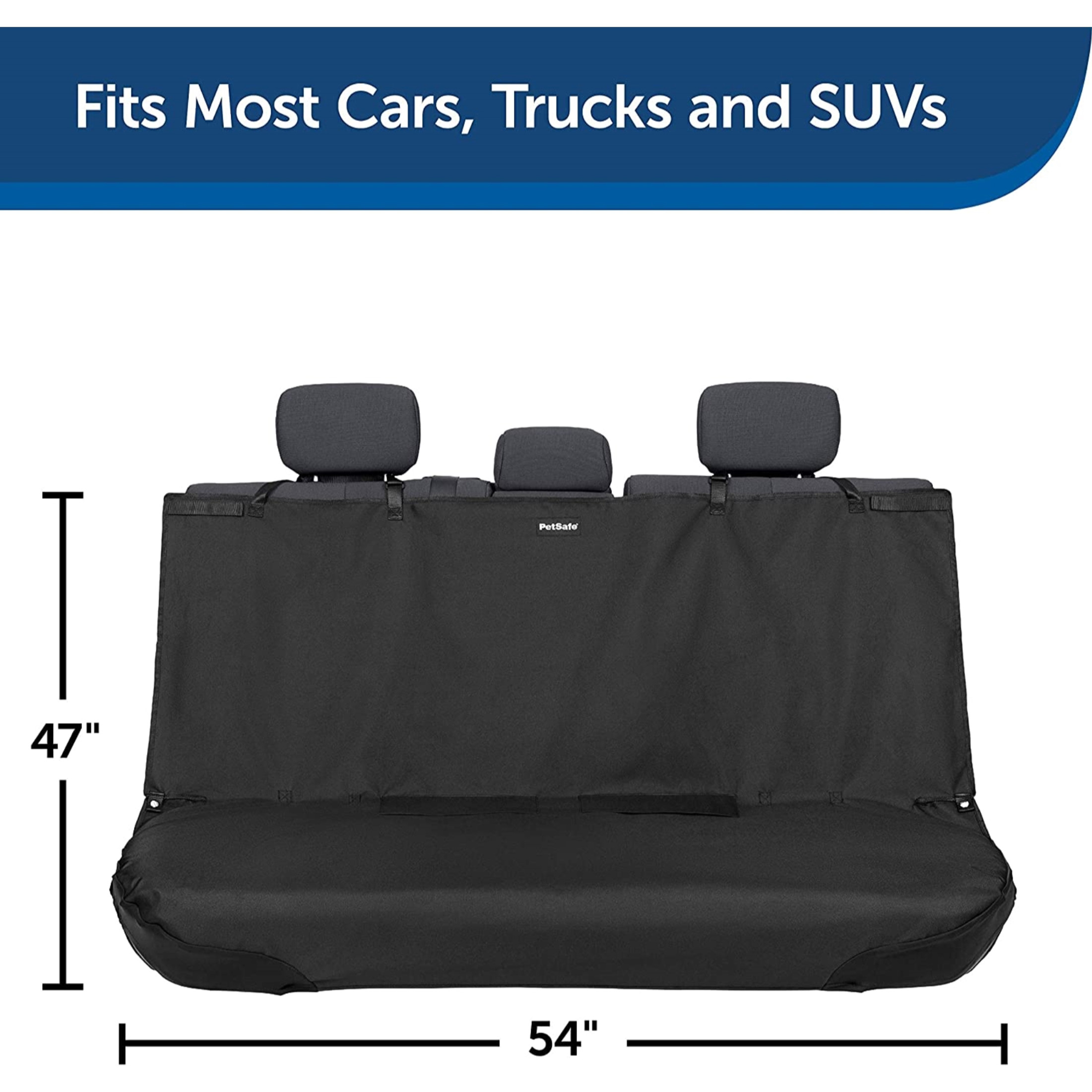 PetSafe Happy Ride Bench Seat Cover, Fits Most Vehicle, Waterproof, Black