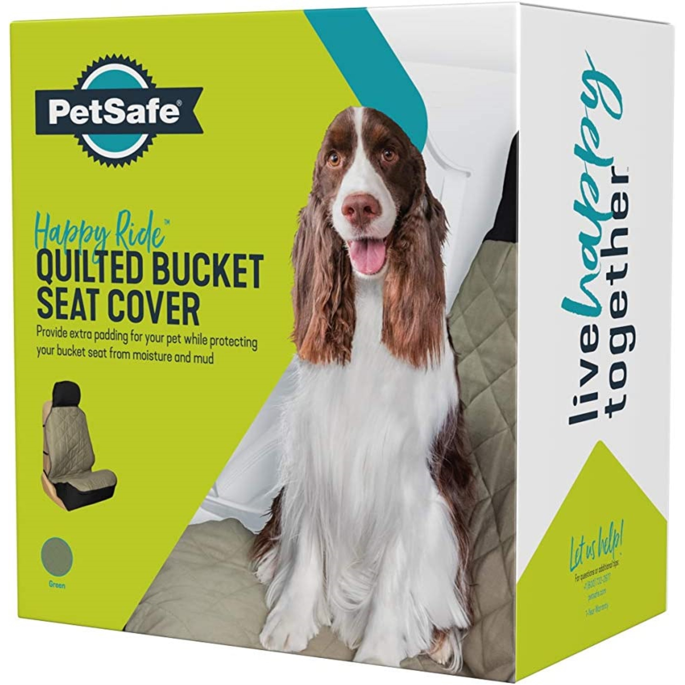 PetSafe Happy Ride Seat Cover, Waterproof, Fits Most Vehicles, Green