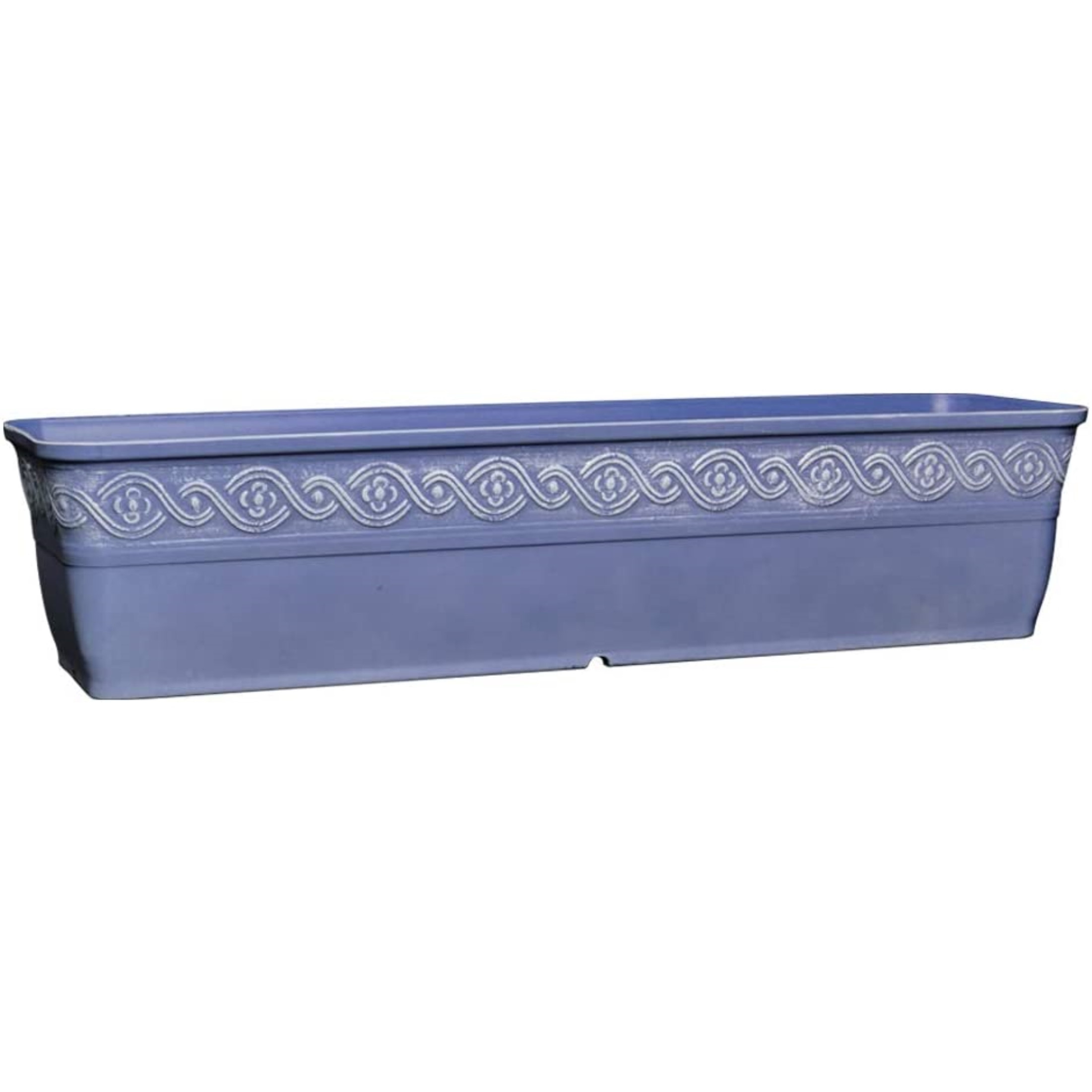 Classic Home and Garden Indoor/Outdoor Resin Corinthian Window Box Planter with Drainage Plug – Durable & UV-Resistant, 18"