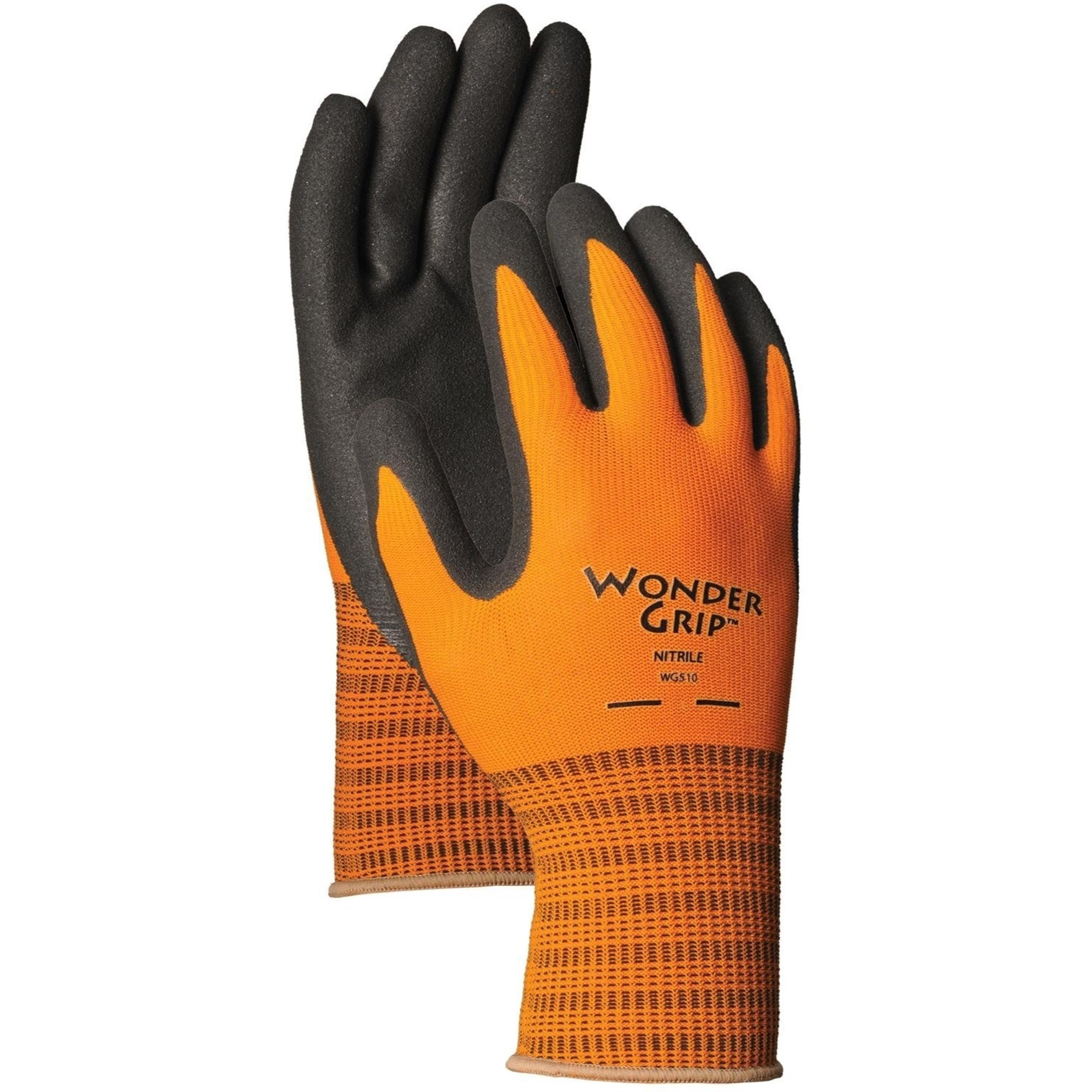Bellingham Wonder Grip Extra Tough Gloves, Orange, Medium, 1 Pair