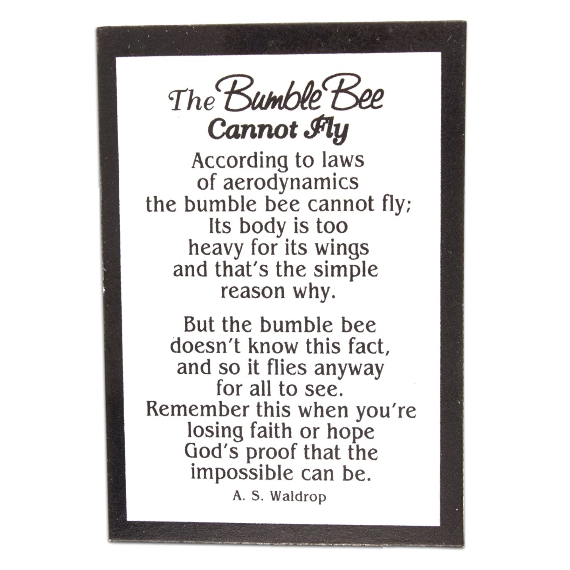 GANZ Metal Bumble Bee Pocket Charm with Story Card – Inspirational Mini Keepsake Gift