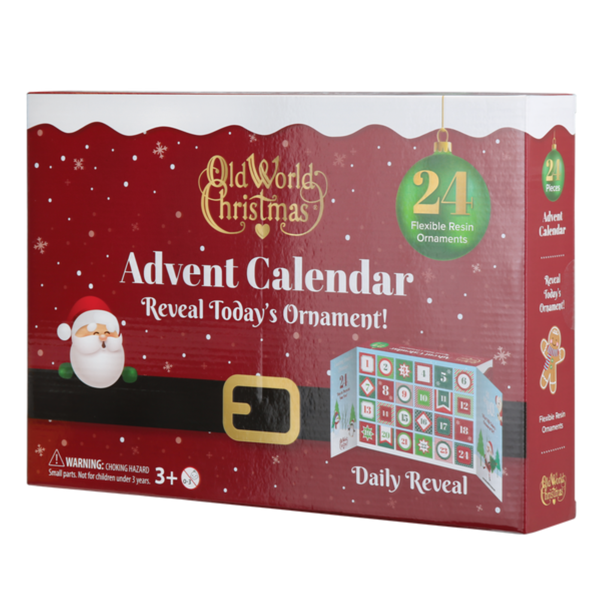 Old World Christmas Ornament Advent Calendar with 24 Flexible Resin Ornaments