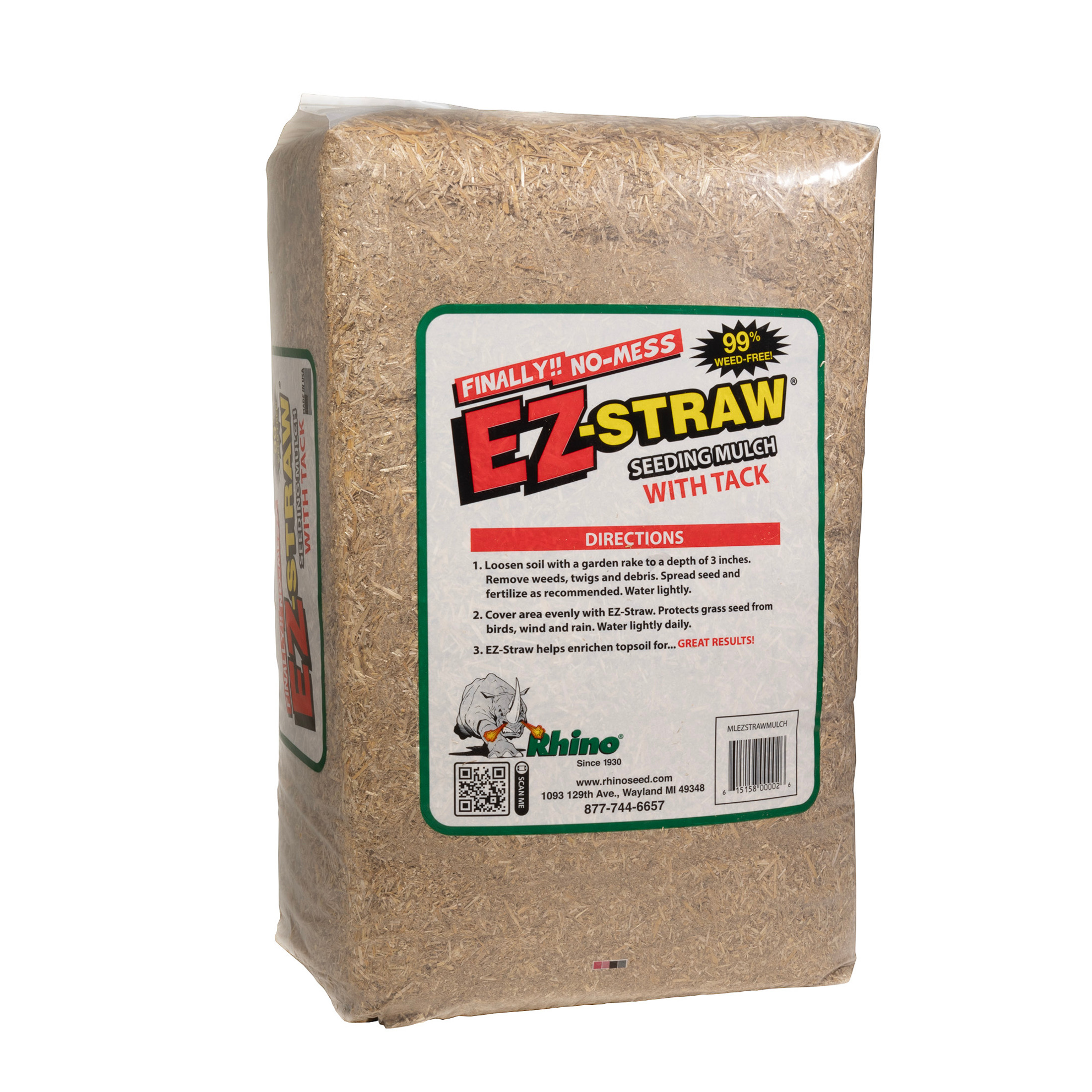 EZ-Straw Seeding Mulch with Tack - Biodegradable Processed Straw, 2.5 cu. ft. Bale (Covers up to 600 sq. ft.)