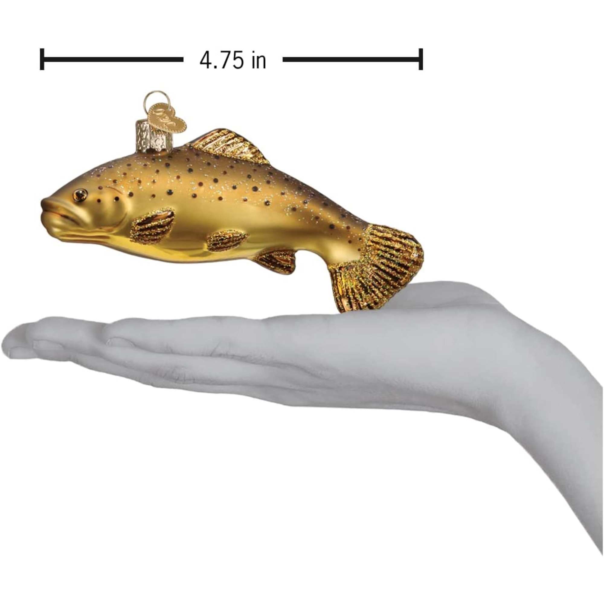 Old World Christmas Glass Blown Ornament for Christmas Tree, Brown Trout