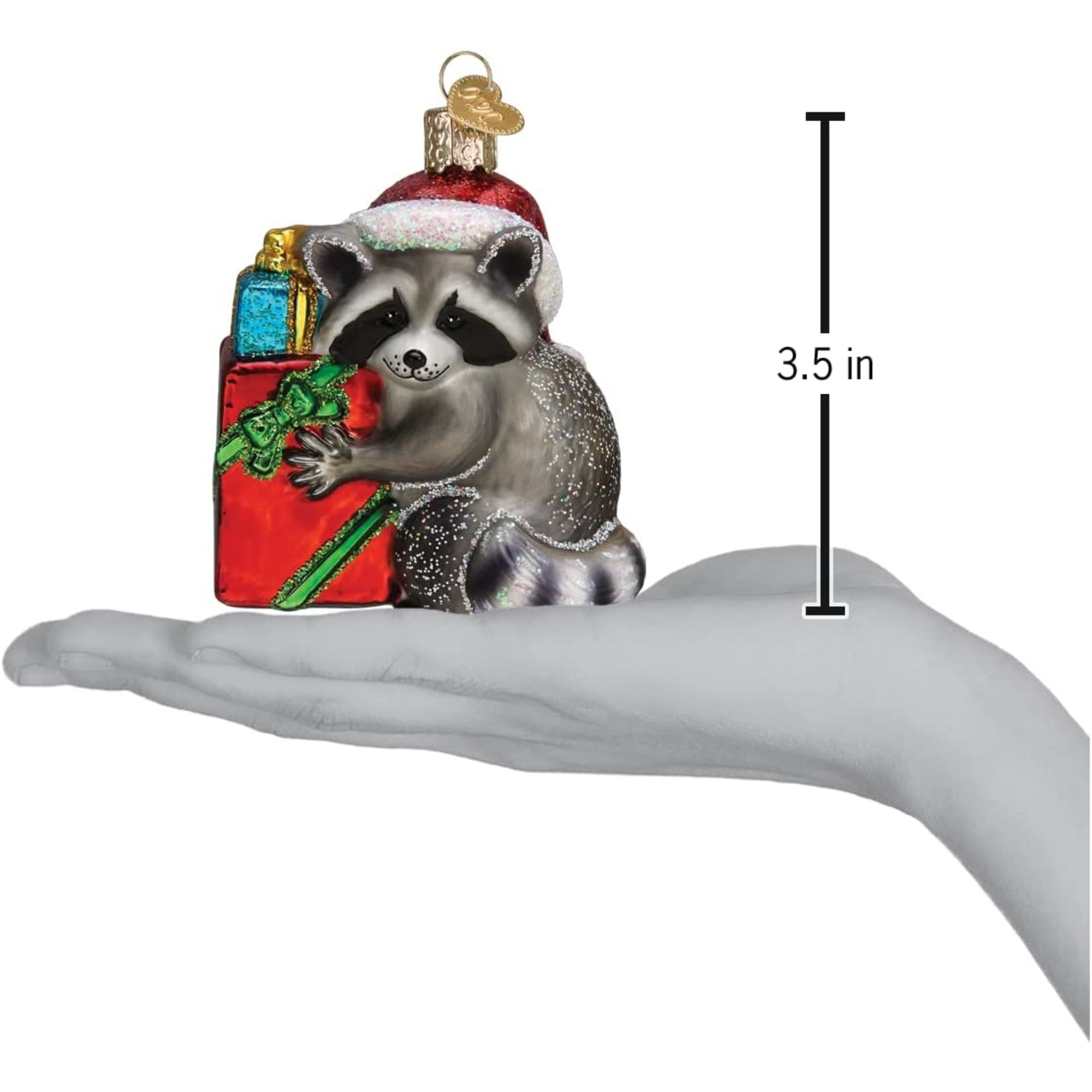 Old World Christmas Blown Glass Ornament for Christmas Tree, Bandit Raccoon