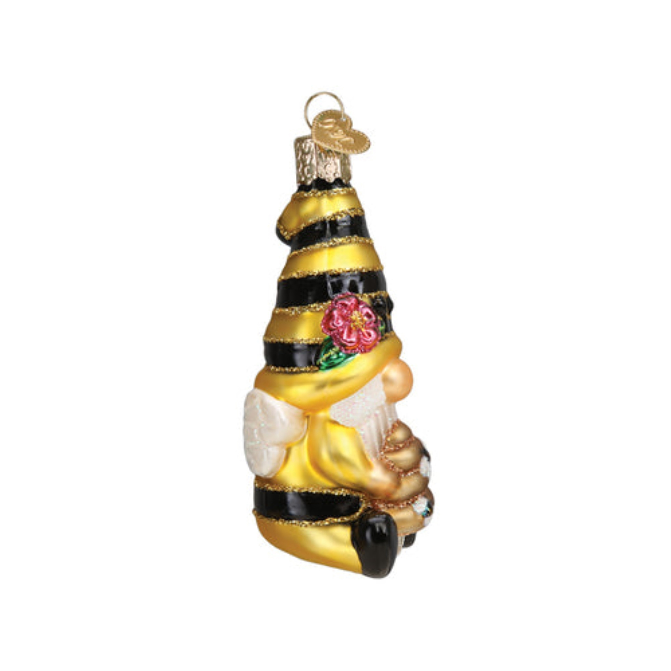 Old World Christmas Glass Blown Holiday Ornament For Tree, Bee Happy Gnome (With OWC Gift Box)