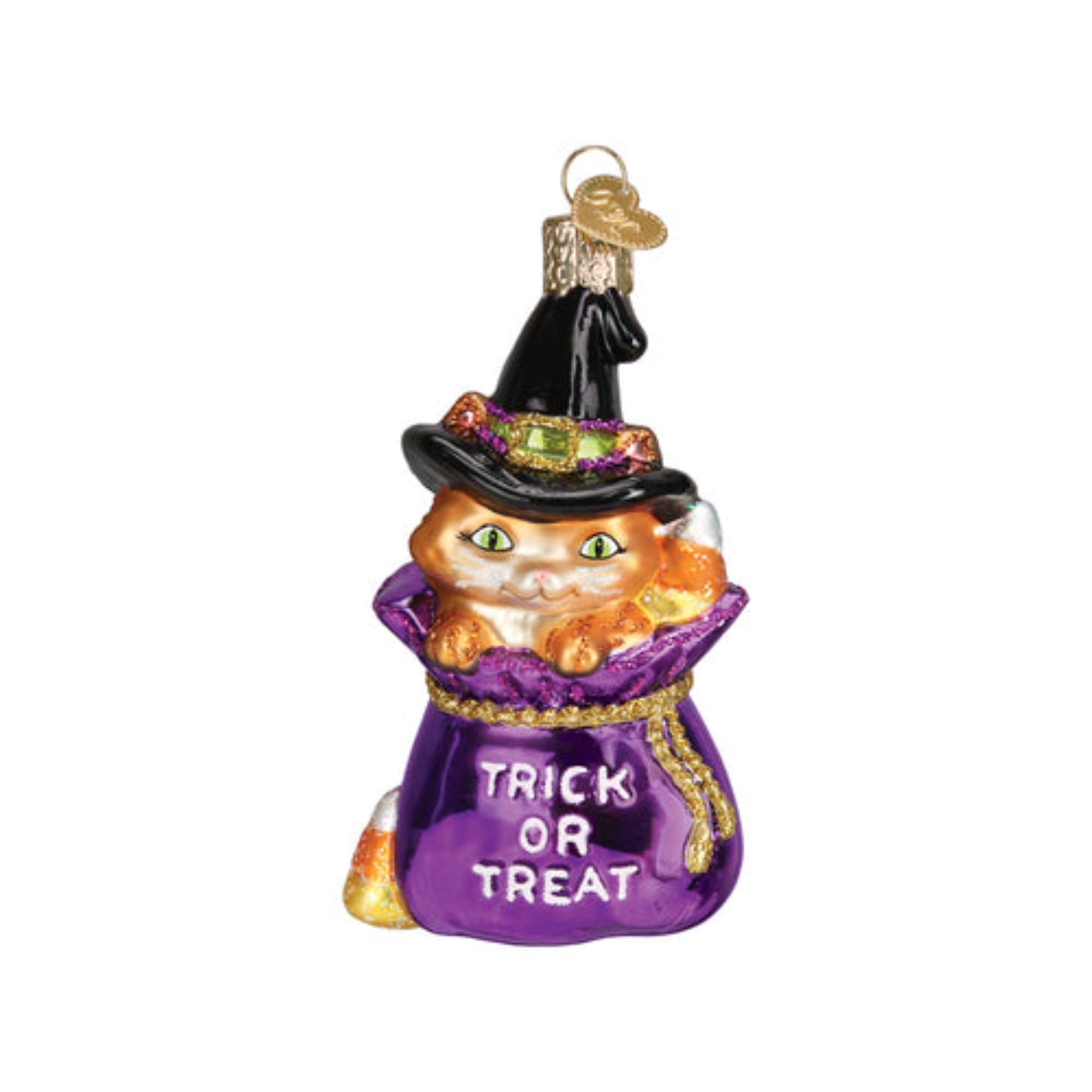 Old World Christmas Glass Blown Ornament for Tree, Trick Or Treat Kitty