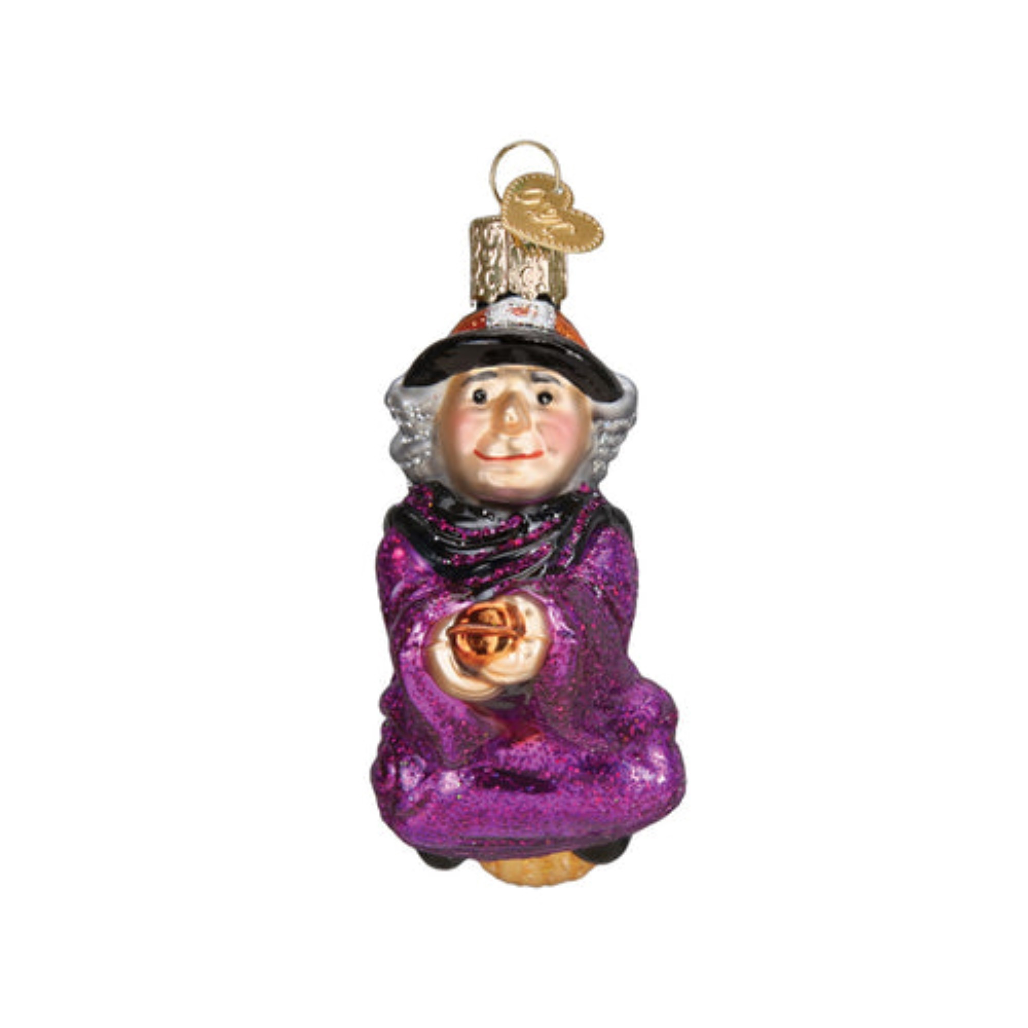 Old World Christmas Glass Blown Ornament for Tree, Witch On Broomstick
