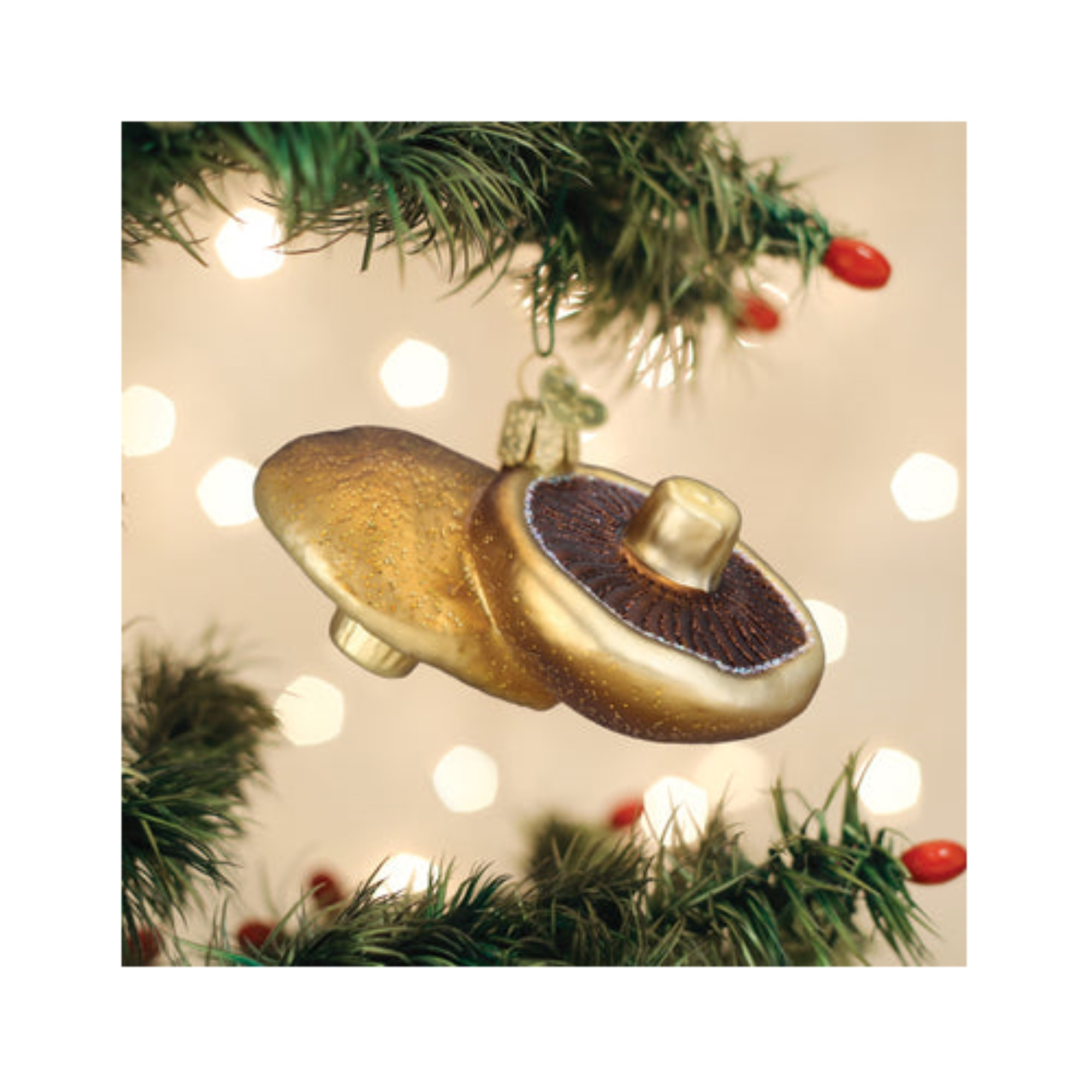 Old World Christmas Glass Blown Ornament for Christmas Tree, Portobello Mushrooms