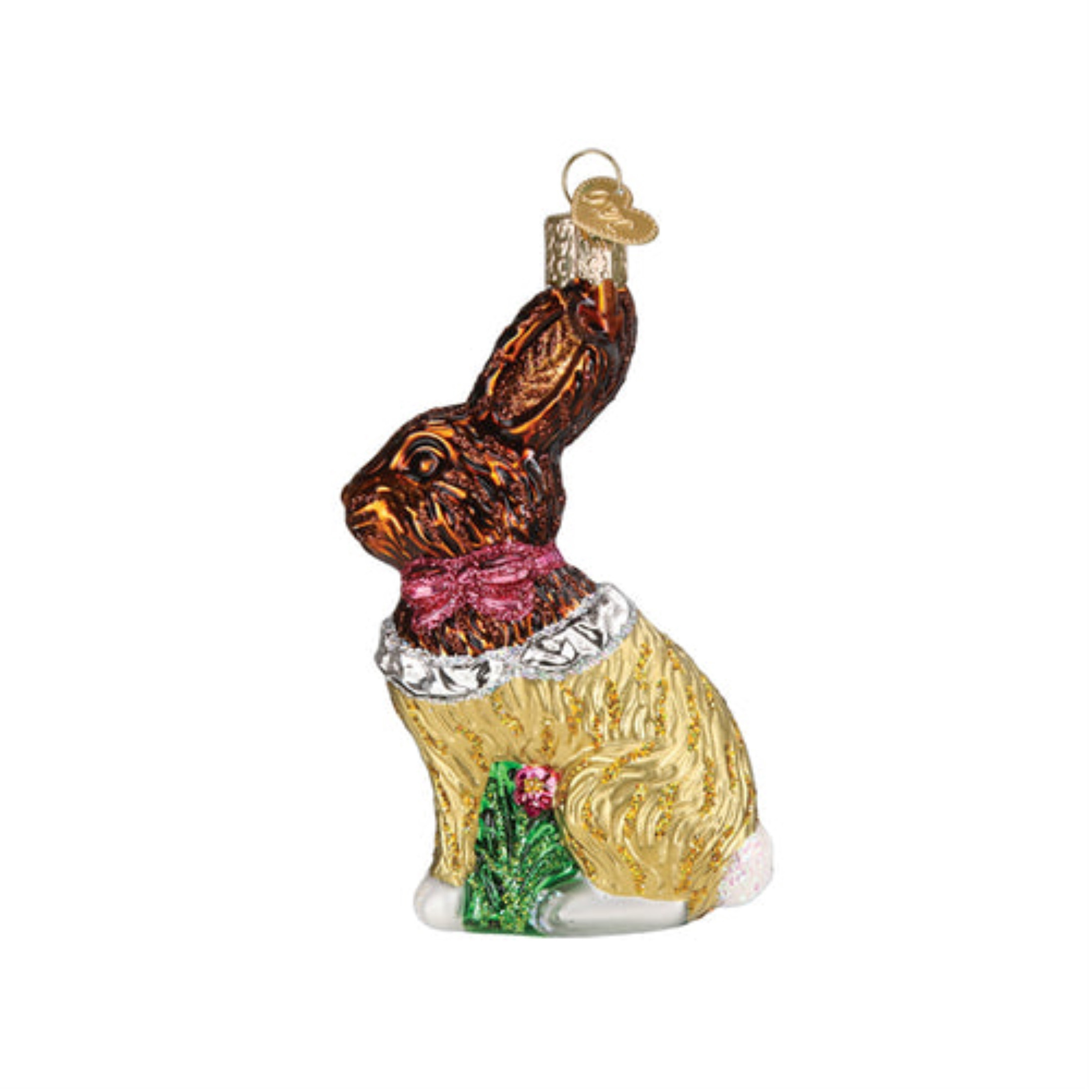 Old World Christmas Glass Blown Ornament for Tree, Chocolate Easter Bunny (With OWC Gift Box)