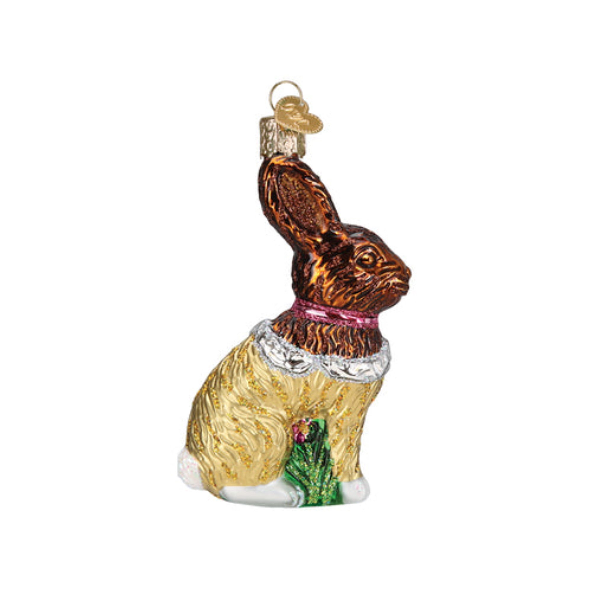 Old World Christmas Glass Blown Ornament for Christmas Tree, Chocolate Easter Bunny
