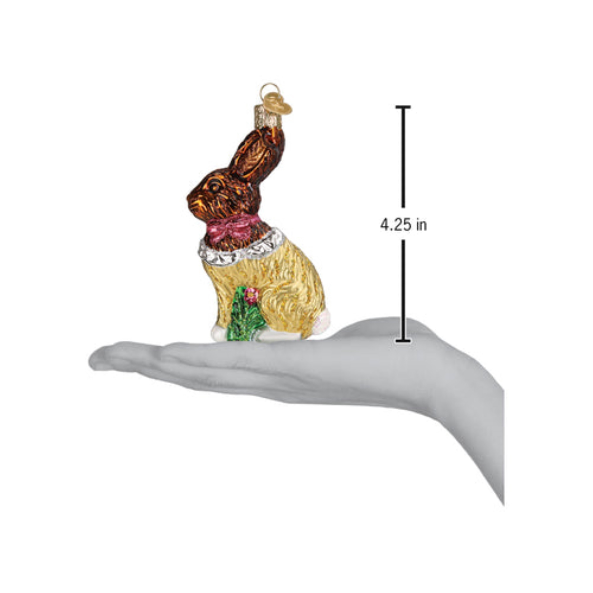 Old World Christmas Glass Blown Ornament for Christmas Tree, Chocolate Easter Bunny