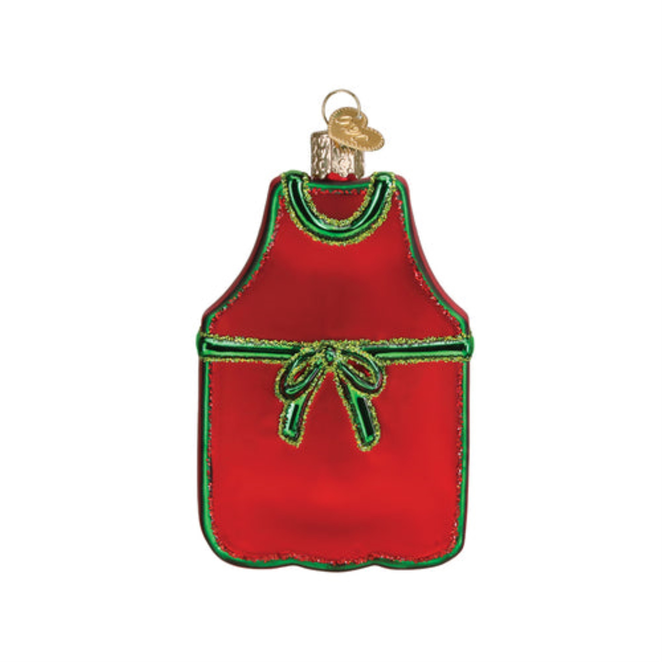 Old World Christmas Glass Blown Holiday Ornament For Tree, BBQ Boss Apron (With OWC Gift Box)