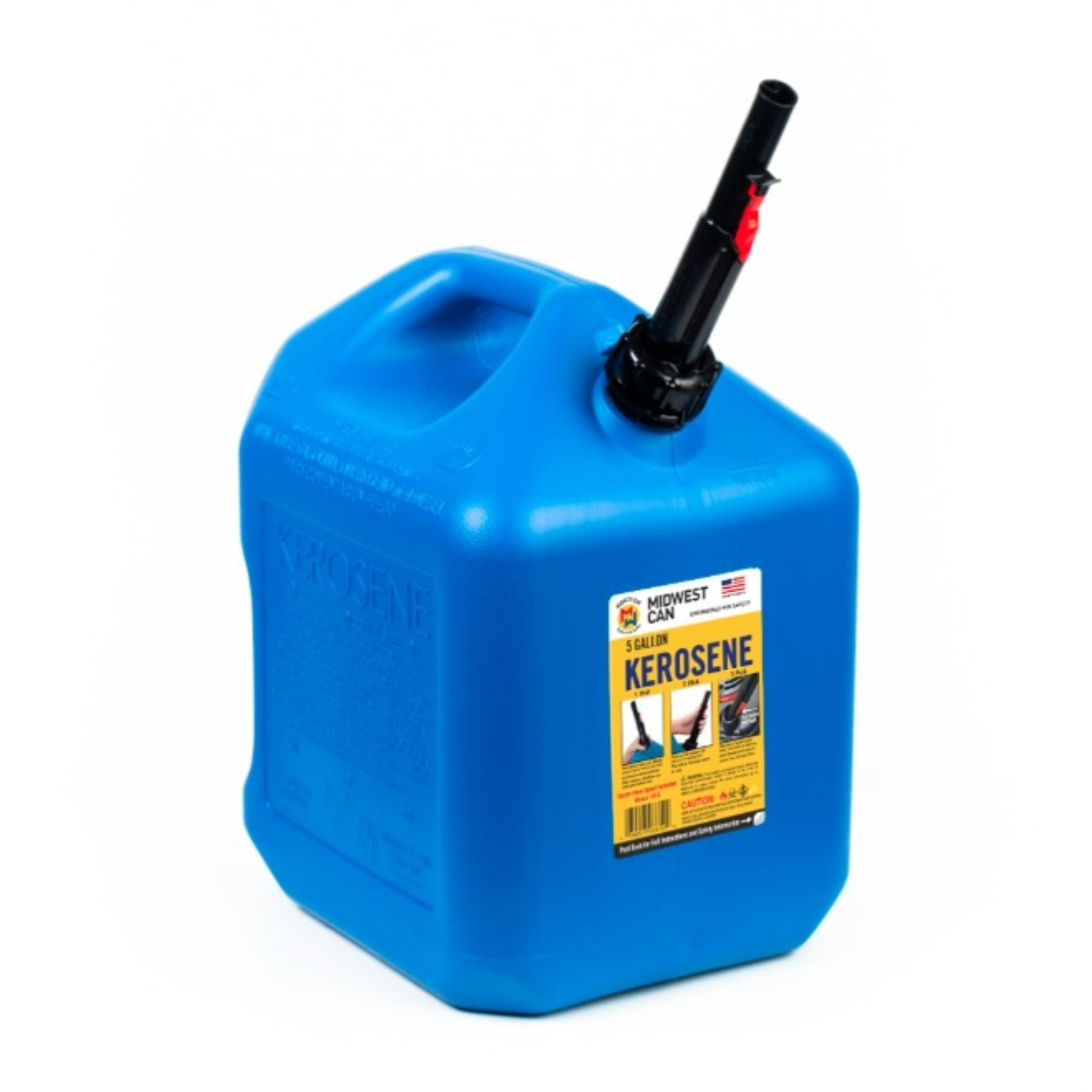 Midwest Can Kerosene Can With Flame Shield Safety System, Blue 5 Gallons