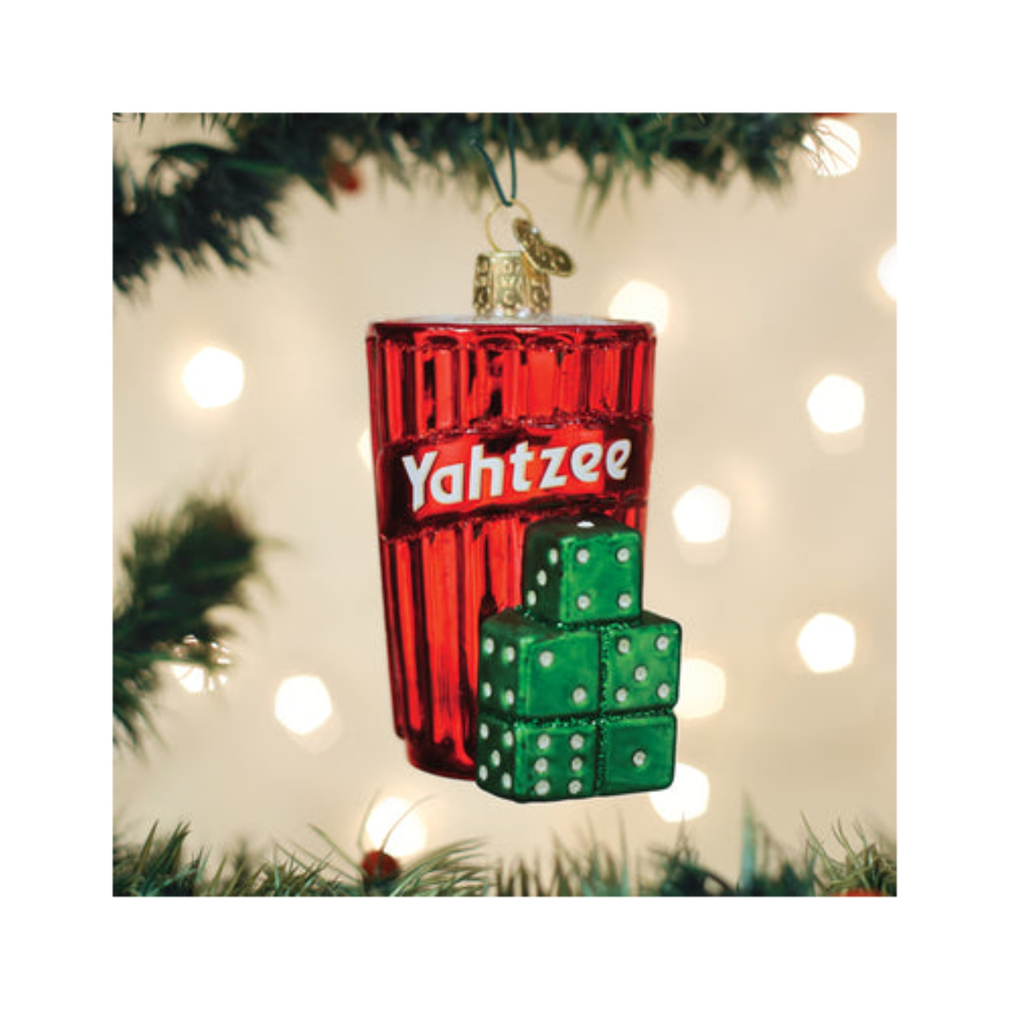 Old World Christmas Blown Glass Ornaments for Christmas Tree, Yahtzee